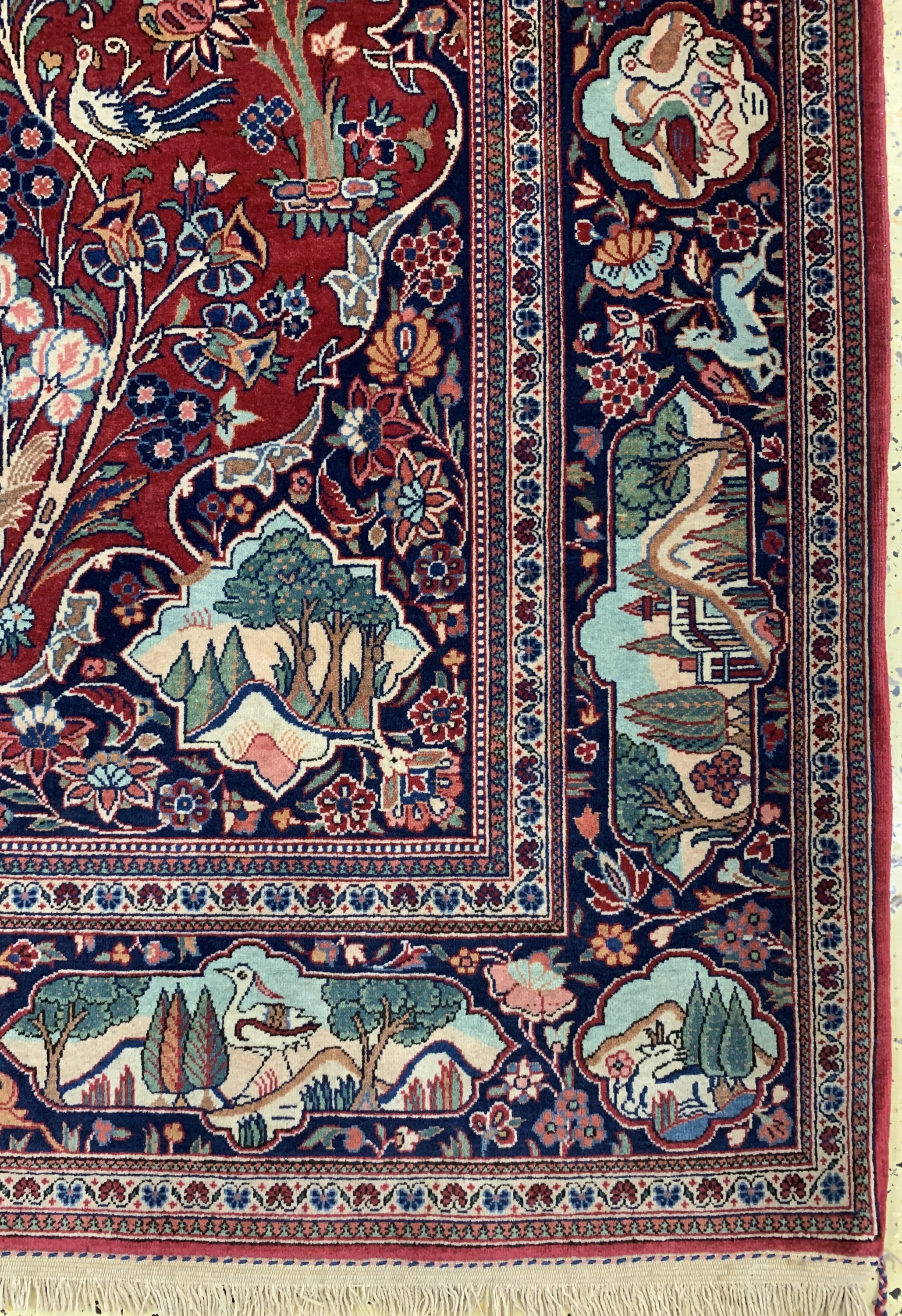 Detail a: Keschan Kork fein, Persien, um 1930/1940, Korkwolle auf Baumwolle, ca. 208 x 135 cm, EHZ: 1-2(2 kleine Restaurierungen).