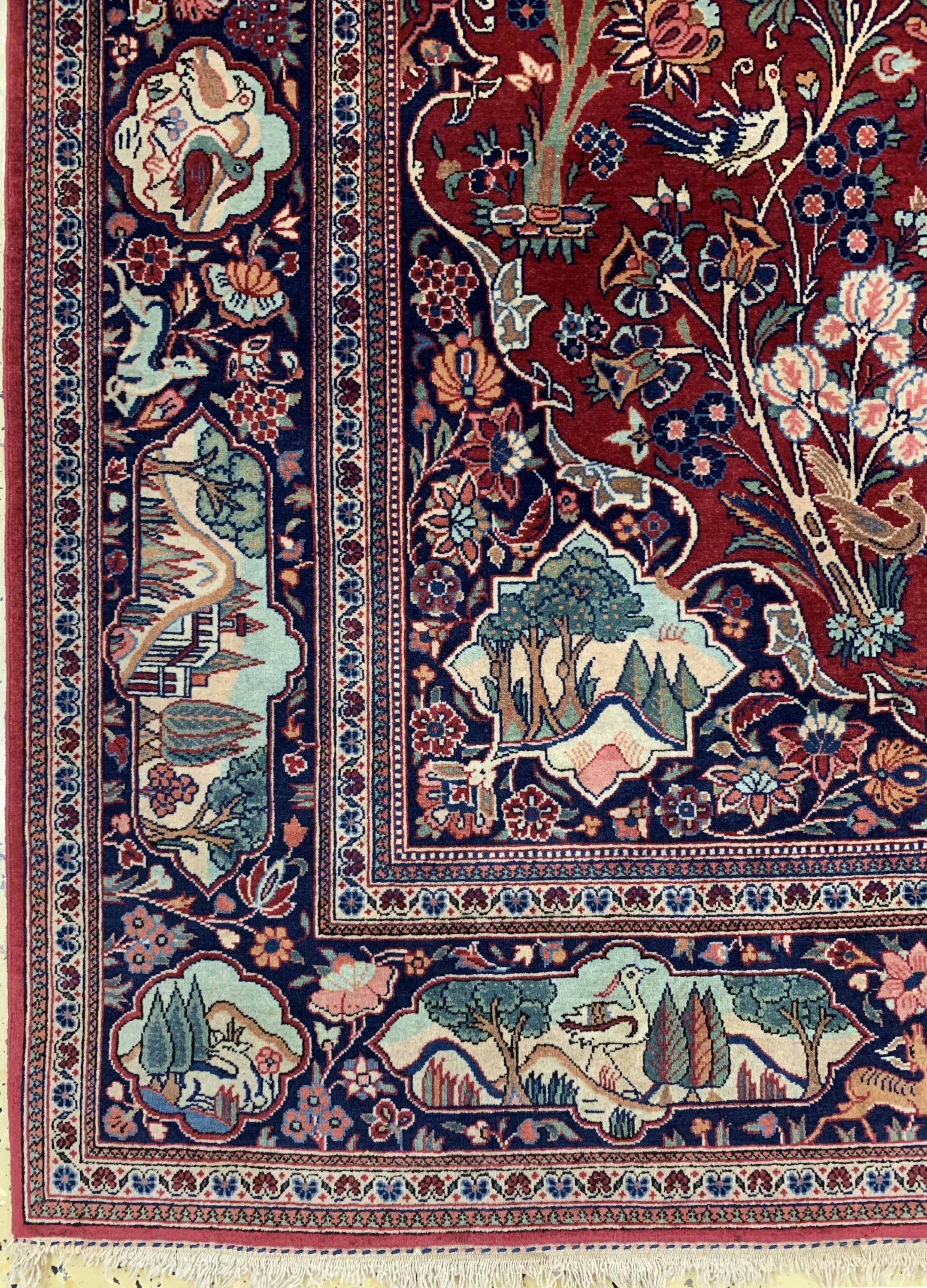 Detail b: Keschan Kork fein, Persien, um 1930/1940, Korkwolle auf Baumwolle, ca. 208 x 135 cm, EHZ: 1-2(2 kleine Restaurierungen).