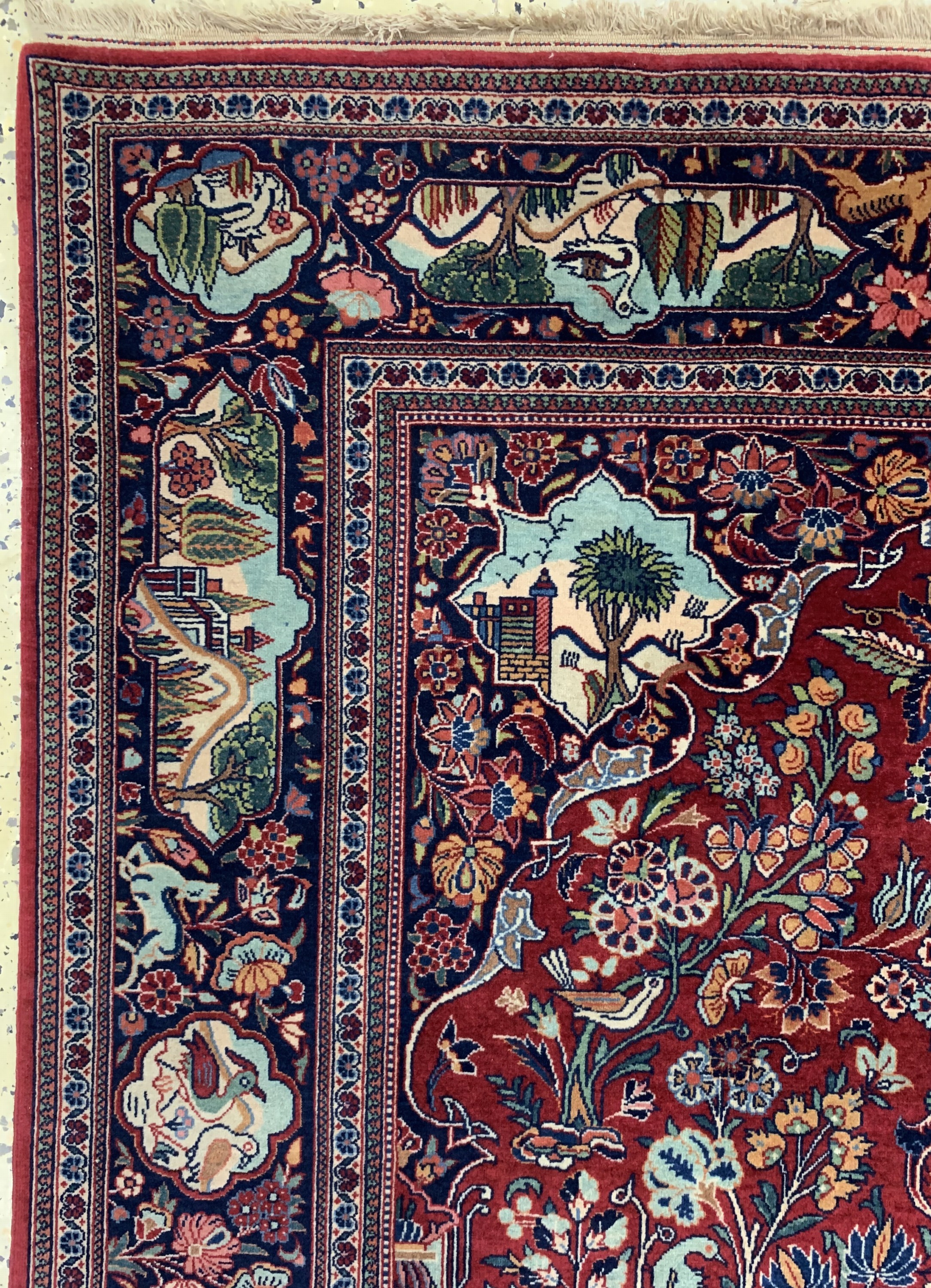 Detail d: Keschan Kork fein, Persien, um 1930/1940, Korkwolle auf Baumwolle, ca. 208 x 135 cm, EHZ: 1-2(2 kleine Restaurierungen).