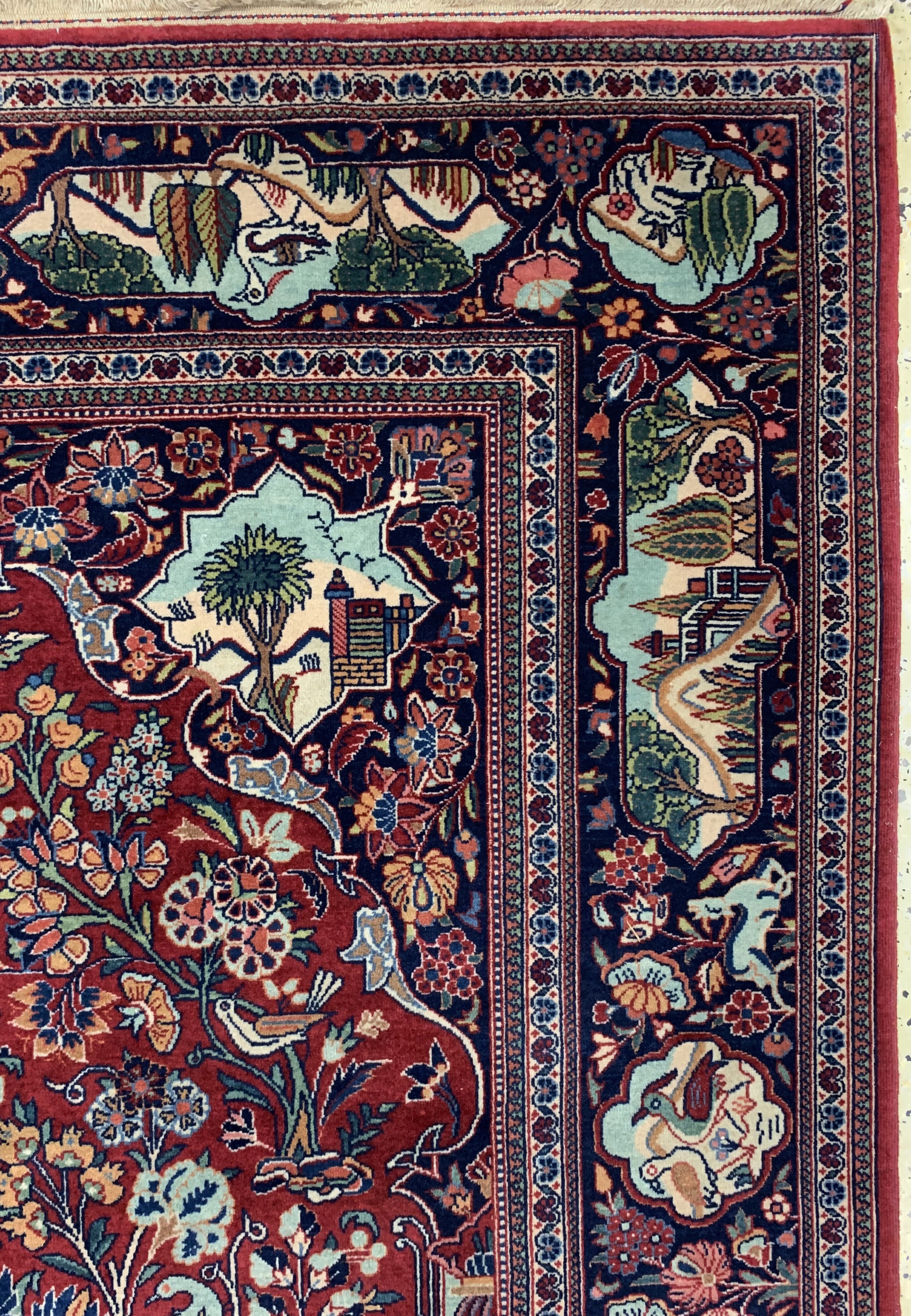 Detail e: Keschan Kork fein, Persien, um 1930/1940, Korkwolle auf Baumwolle, ca. 208 x 135 cm, EHZ: 1-2(2 kleine Restaurierungen).