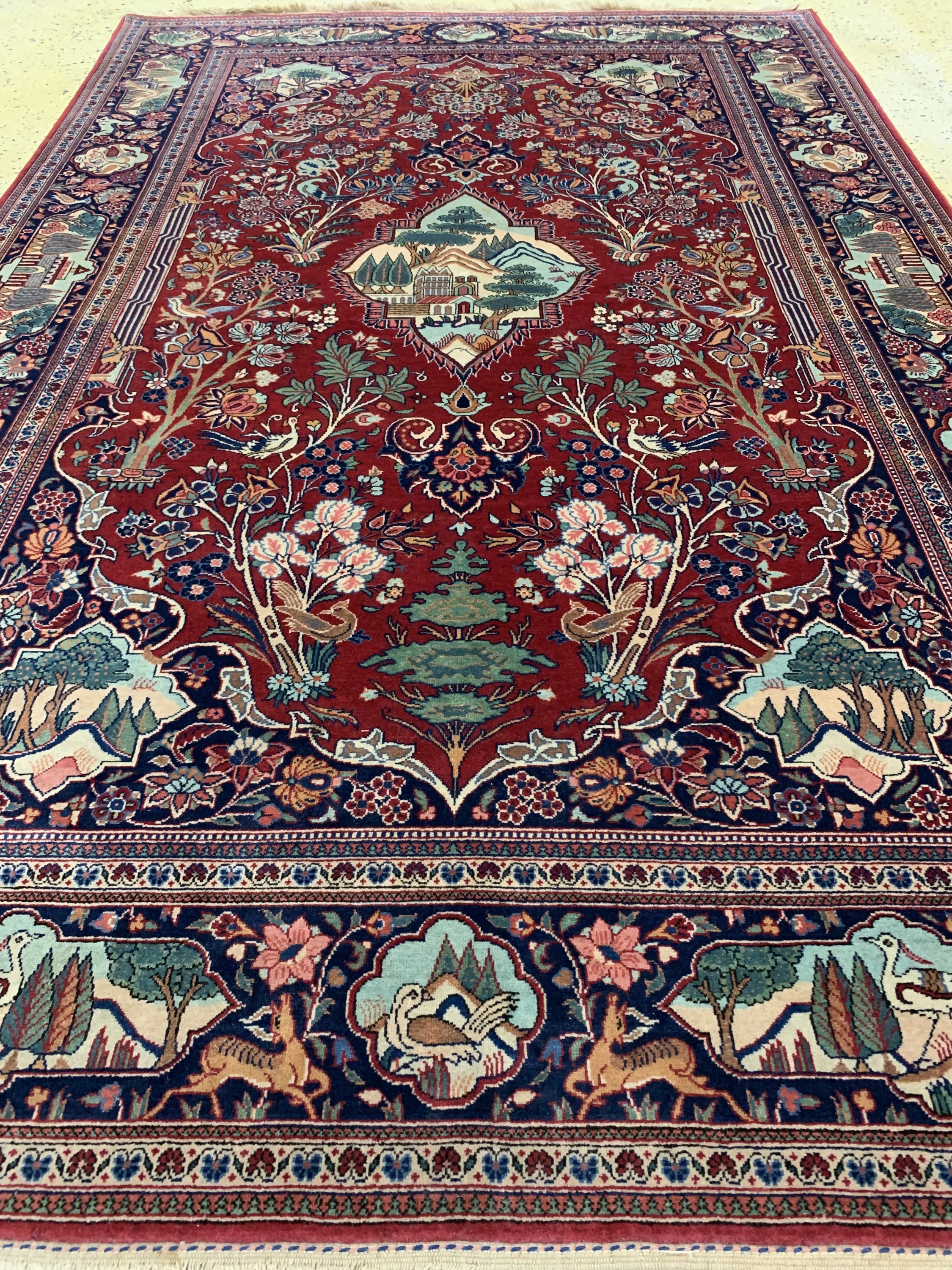 Detail f: Keschan Kork fein, Persien, um 1930/1940, Korkwolle auf Baumwolle, ca. 208 x 135 cm, EHZ: 1-2(2 kleine Restaurierungen).