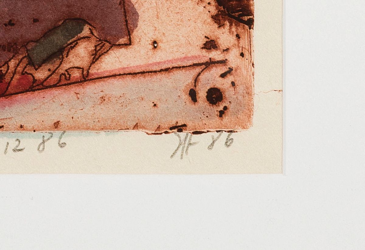 Detail a: Horst janssen, 1929-1995 Hamburg, Aquarell über Radierung auf Japanbütten, "5.6.86", aus der Serie "Svanshall verkehrt" (1986), ...