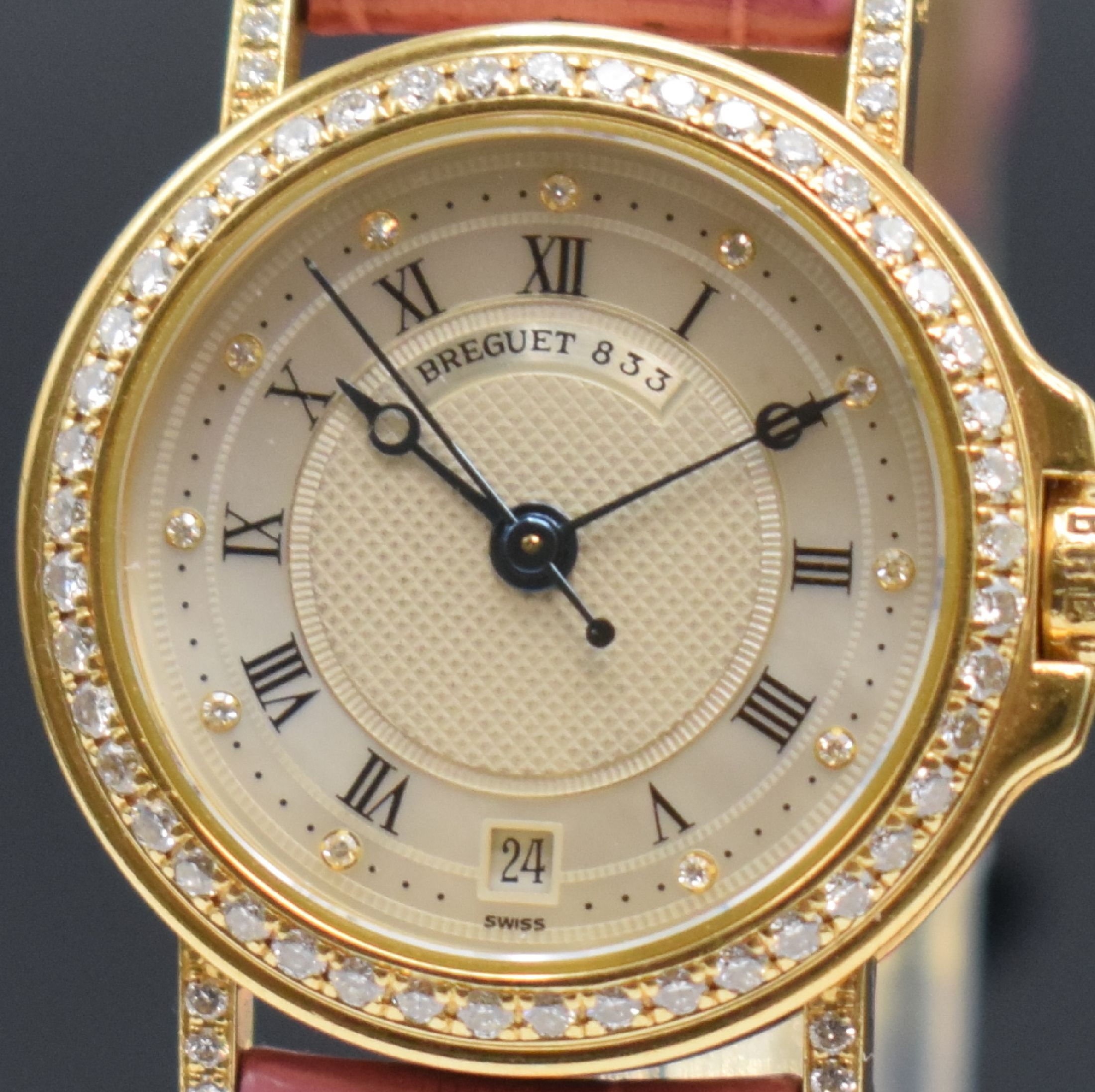 Detail b: BREGUET Marine feine Damenarmbanduhr Referenz BA 8401, Schweiz um 2005, Automatik, Geh. in GG 750/000 aufwendig mit Diamanten bes., Boden 6-fach ...