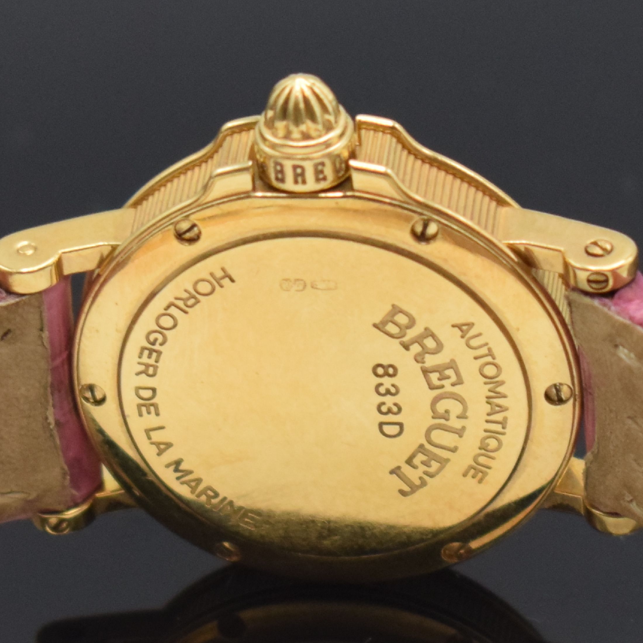 Detail f: BREGUET Marine feine Damenarmbanduhr Referenz BA 8401, Schweiz um 2005, Automatik, Geh. in GG 750/000 aufwendig mit Diamanten bes., Boden 6-fach ...