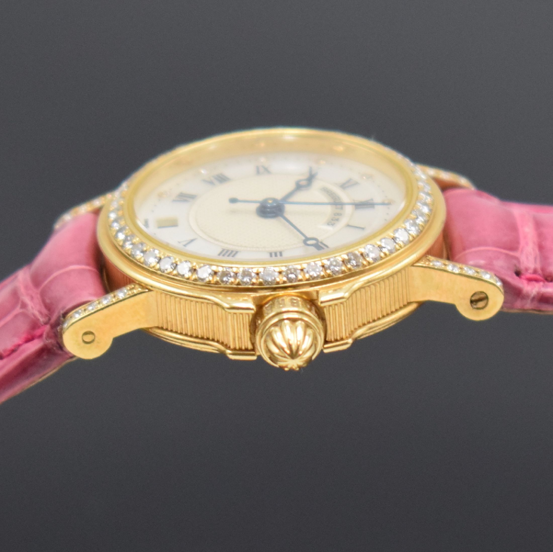 Detail g: BREGUET Marine feine Damenarmbanduhr Referenz BA 8401, Schweiz um 2005, Automatik, Geh. in GG 750/000 aufwendig mit Diamanten bes., Boden 6-fach ...