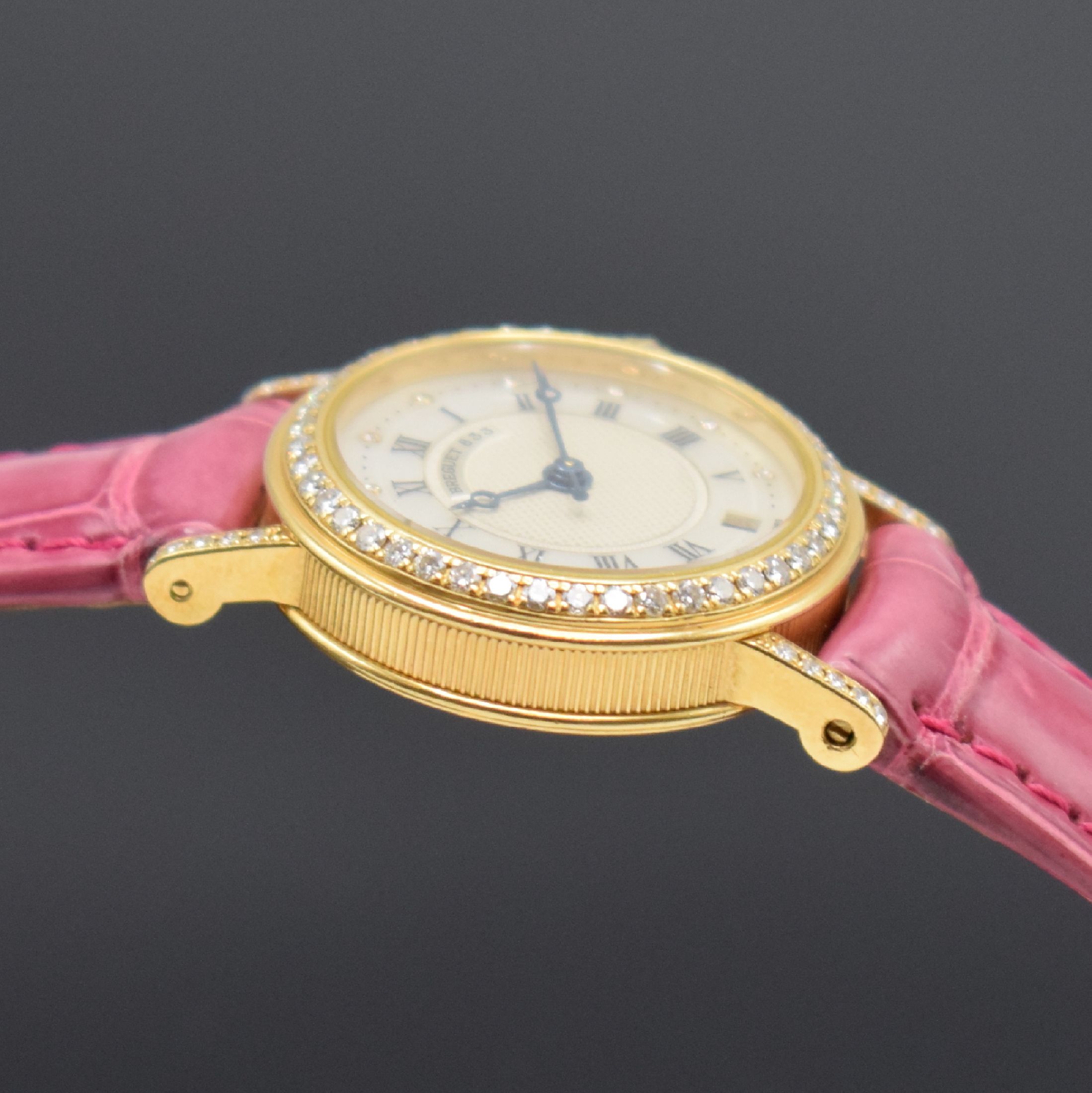 Detail h: BREGUET Marine feine Damenarmbanduhr Referenz BA 8401, Schweiz um 2005, Automatik, Geh. in GG 750/000 aufwendig mit Diamanten bes., Boden 6-fach ...