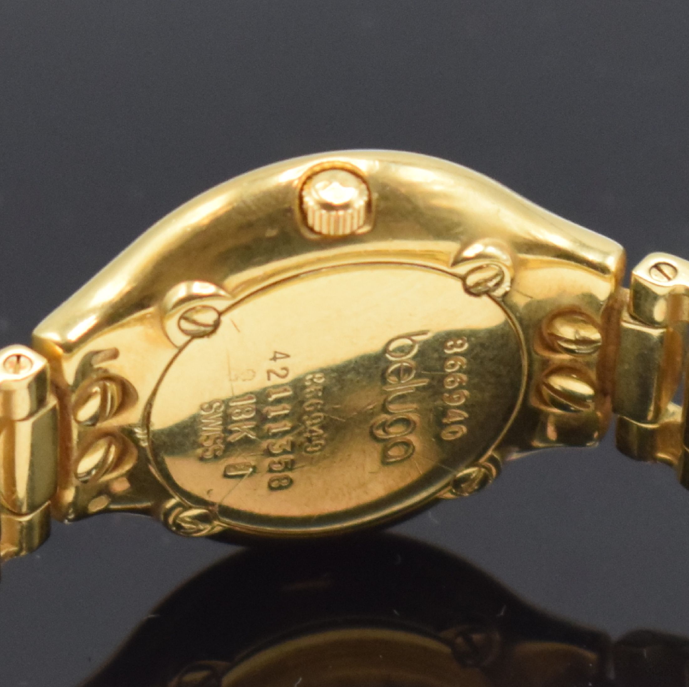Detail c: EBEL Beluga Damenarmbanduhr in GG 750/000 Referenz 866949, Schweiz um 2005, quarz, Boden 4-fach verschr., Lünette u. Zifferbl. mit Diamanten bes., ...