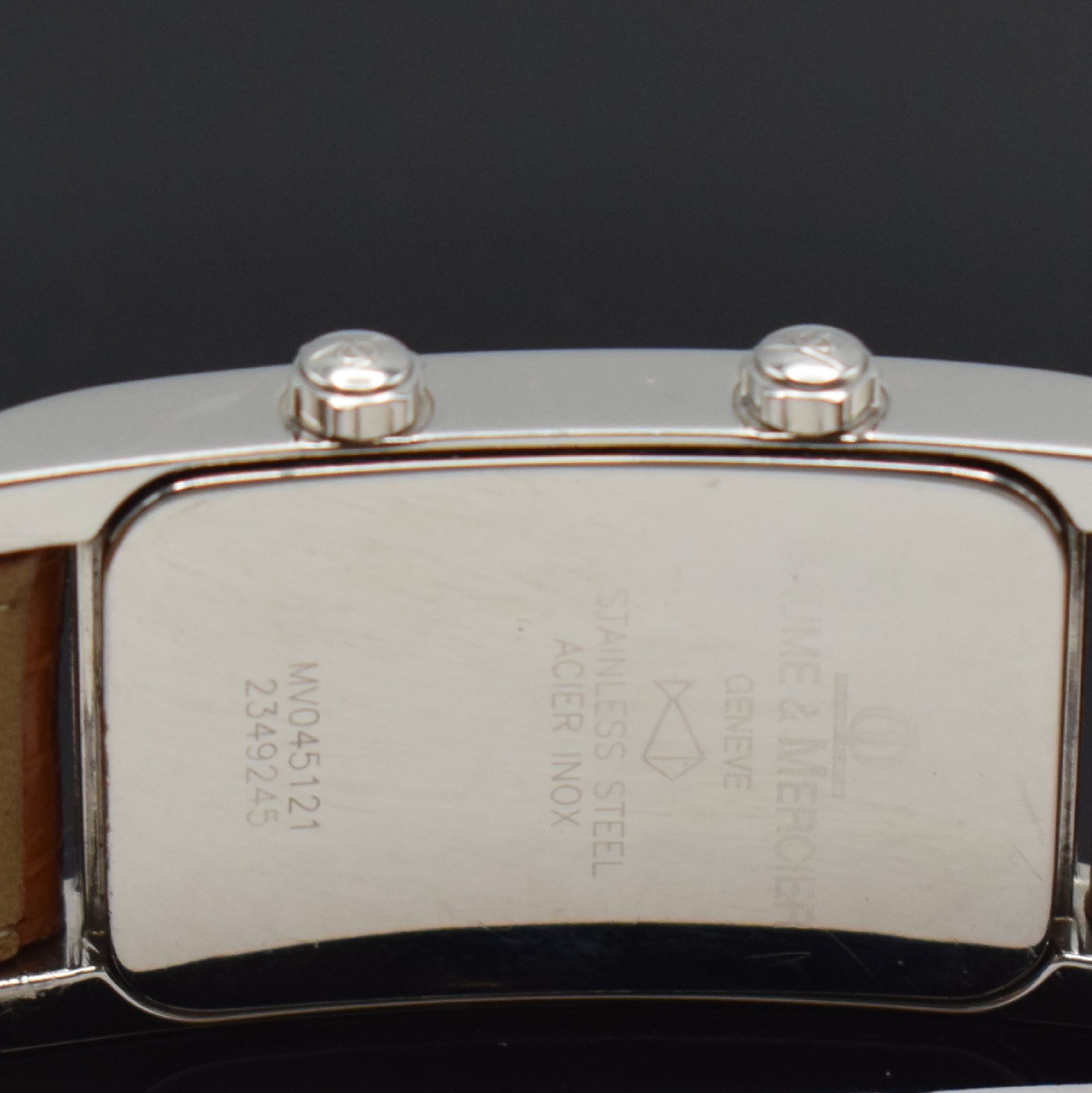 Detail b: BAUME & MERCIER Armbanduhr Modell Hampton Dual Time Referenz MV045121, Schweiz um 2005, quarz, Edelstahlgeh. inkl. orig. Lederband m. orig. ...