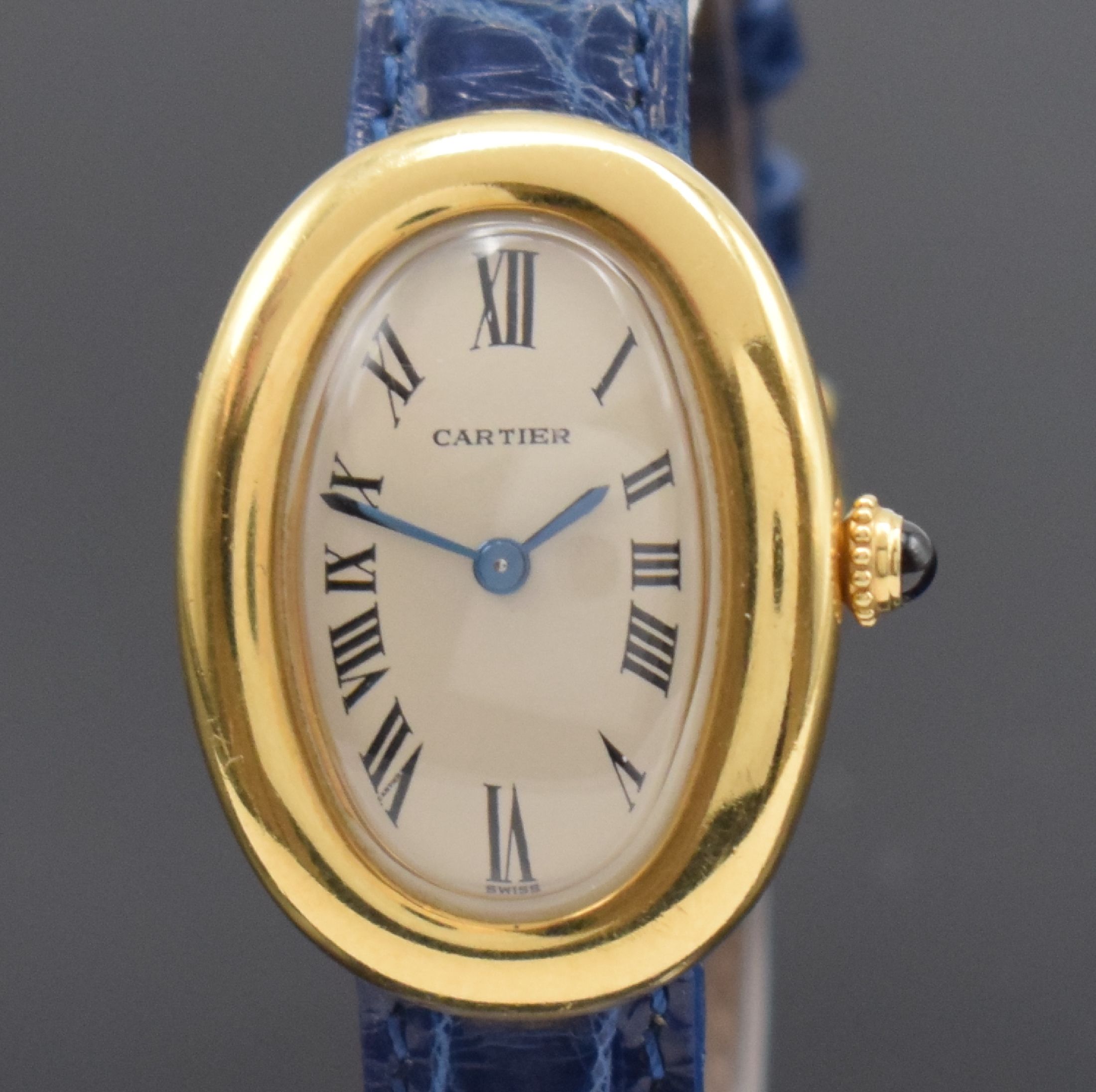 Detail a: CARTIER Paris Damenarmbanduhr Serie Baignoire in GG 750/000, Schweiz um 1990, quarz, Boden 4-fach verschr., vers. Zifferbl. m. röm. Std., gebl. ...