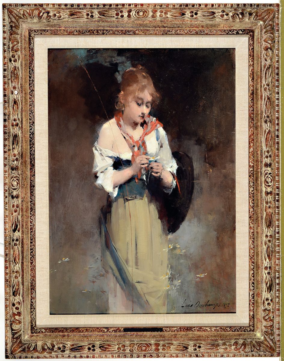 Detail k: Louis Henri Deschamps, 1846-1902 Montelimar/Frankreich, Studium an der Ecole des Beaux-Arts Paris unter Alexandre Cabanel, Bildnis einer jungen ...