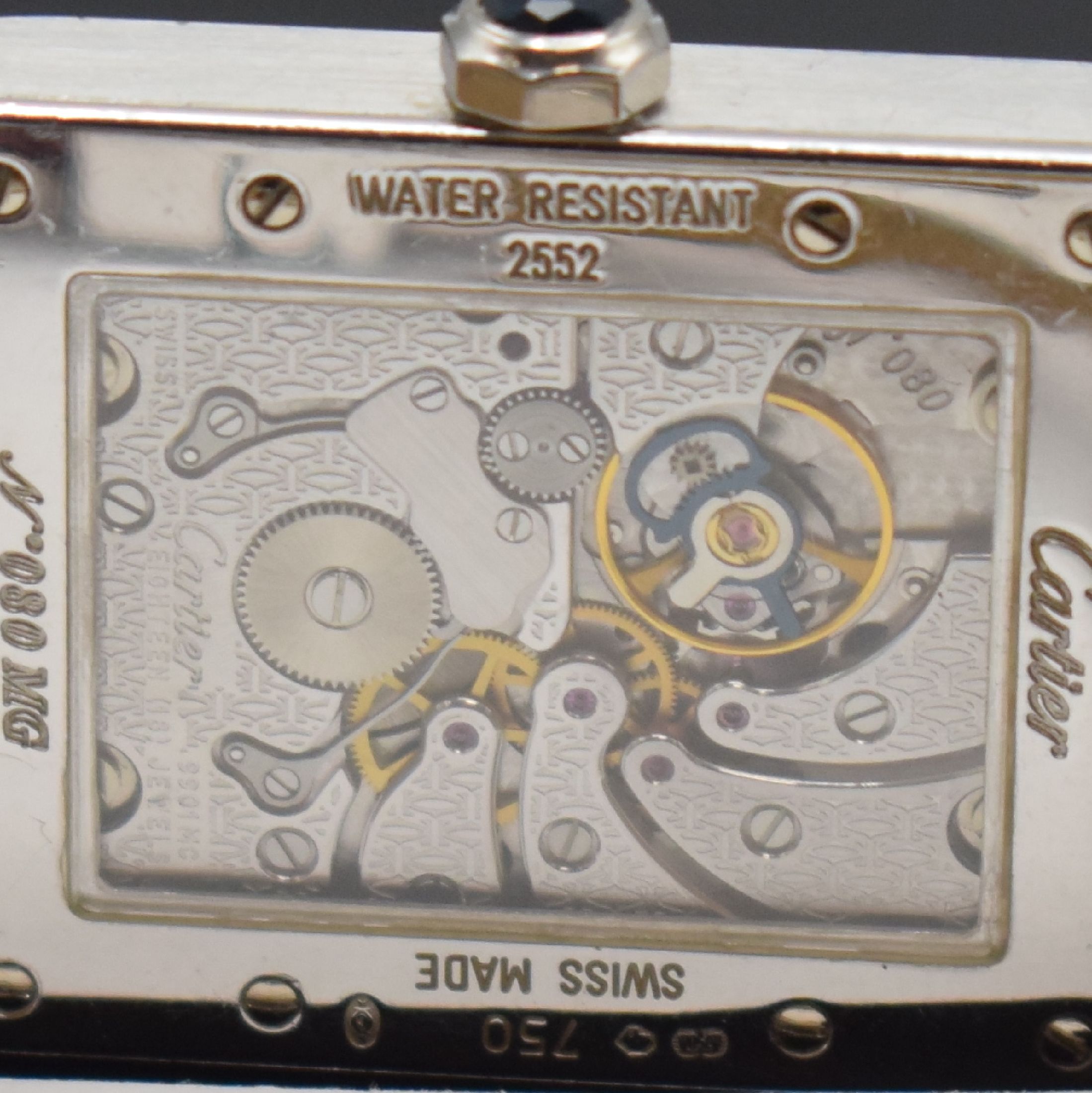 Detail f: CARTIER Tank á Vis Herrenarmbanduhr mit 2 Zeitzonen aus der Collection Priveé Cartier Paris Referenz W1534351 in WG 750/000, Schweiz um 2005, ...