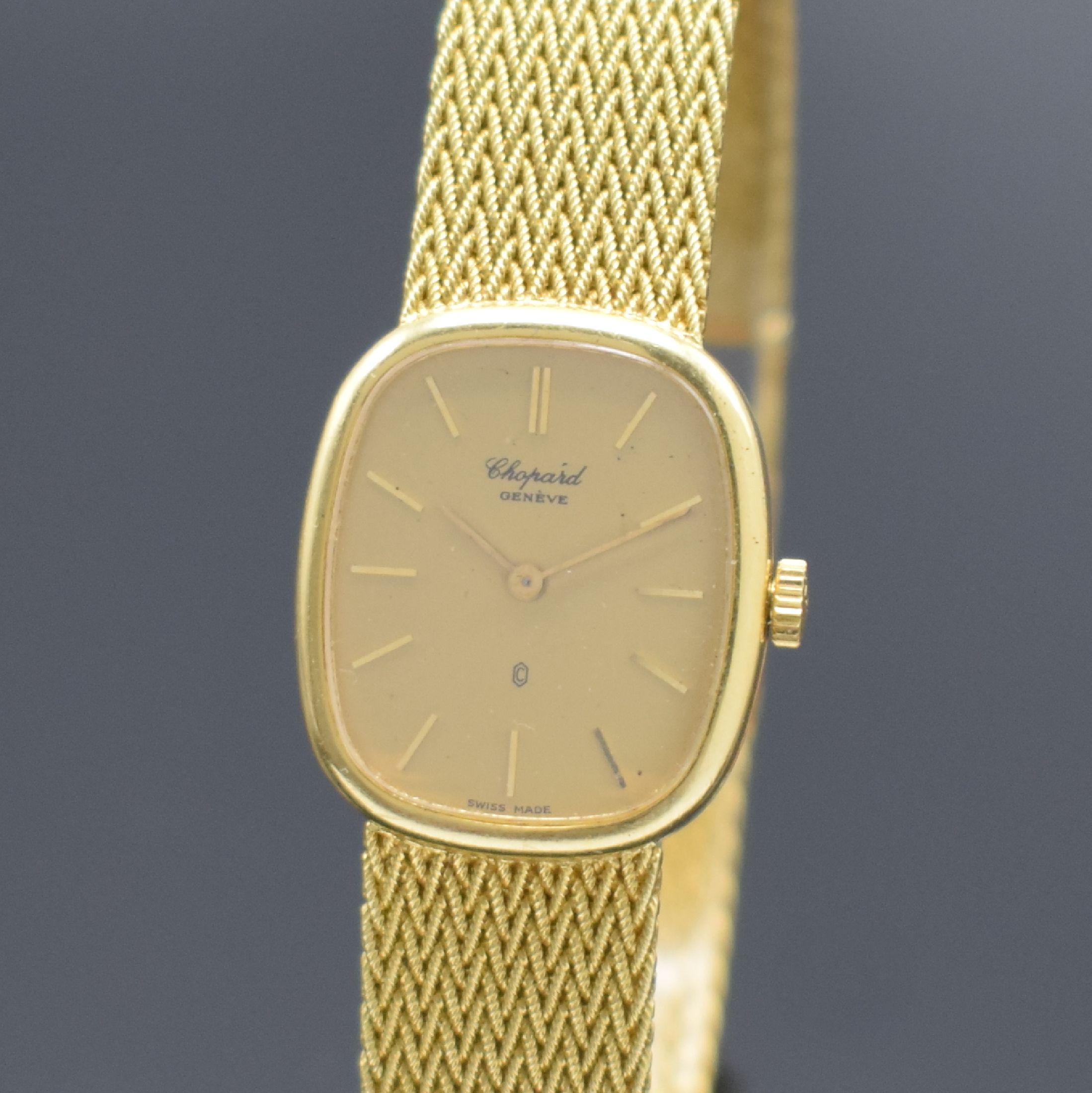 Detail a: CHOPARD Damenarmbanduhr in GG 750/000 Referenz 5147, Schweiz um 1990, quarz, GG 750/000 Band, Boden aufgedr., goldfarb. Zifferbl. m. gold. Std.-Ind. ...