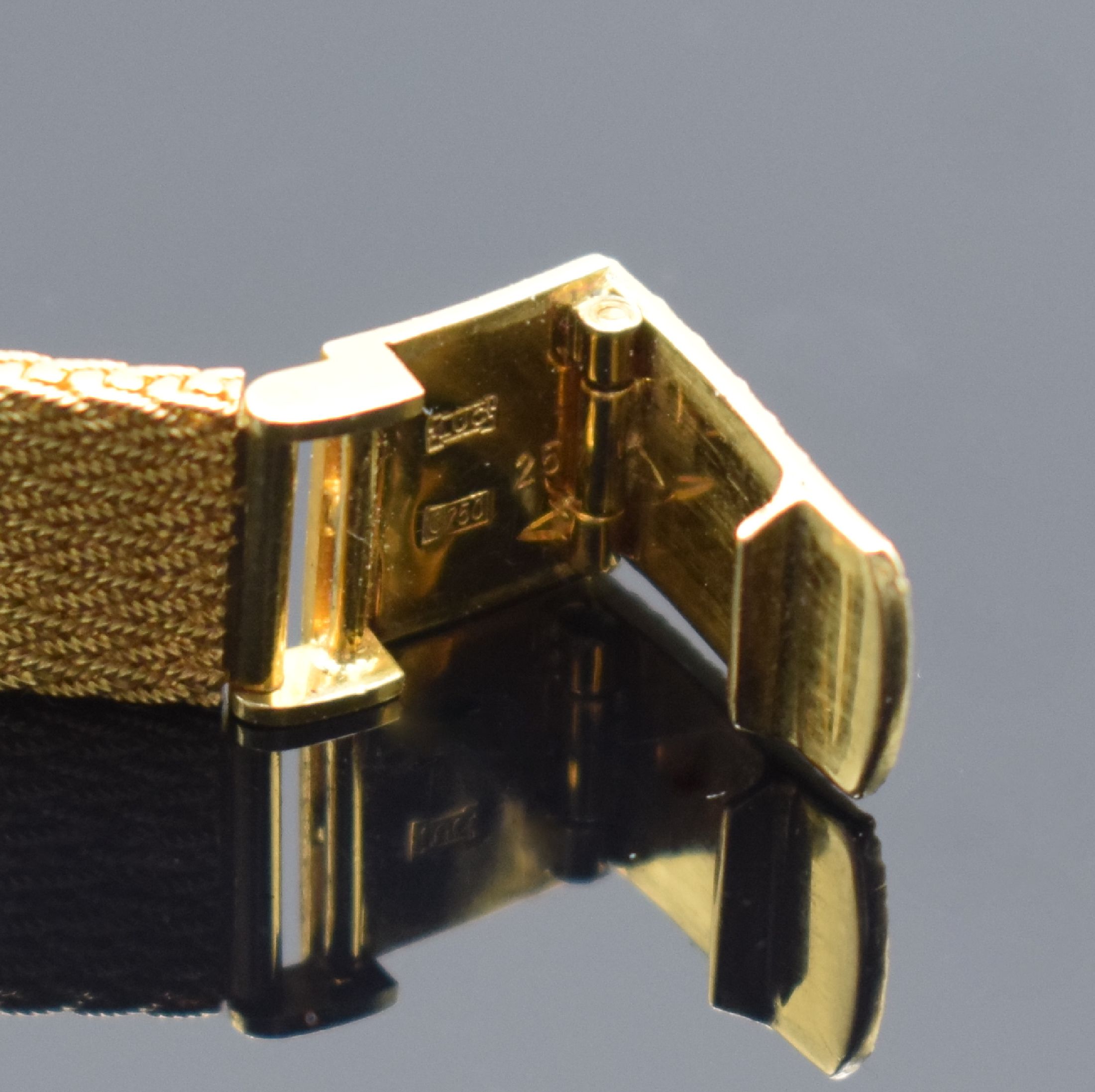 Detail c: CHOPARD Damenarmbanduhr in GG 750/000 Referenz 5147, Schweiz um 1990, quarz, GG 750/000 Band, Boden aufgedr., goldfarb. Zifferbl. m. gold. Std.-Ind. ...