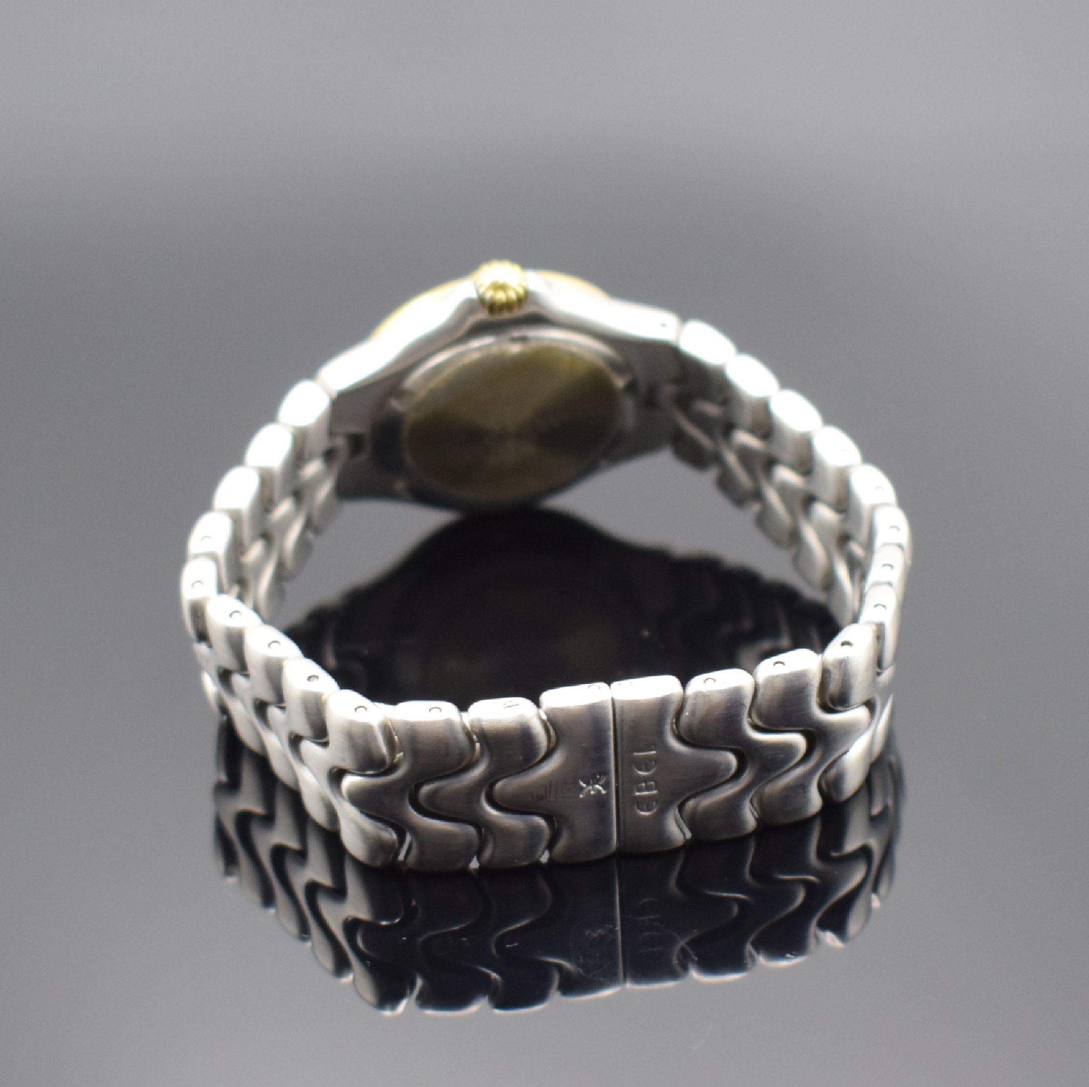 Detail b: EBEL Sportwave Damenarmbanduhr in Stahl/Gold mit Diamanten Referenz 6087624, Schweiz um 1995, quarz, Boden verschr., orig. Gliederband m. dopp. ...