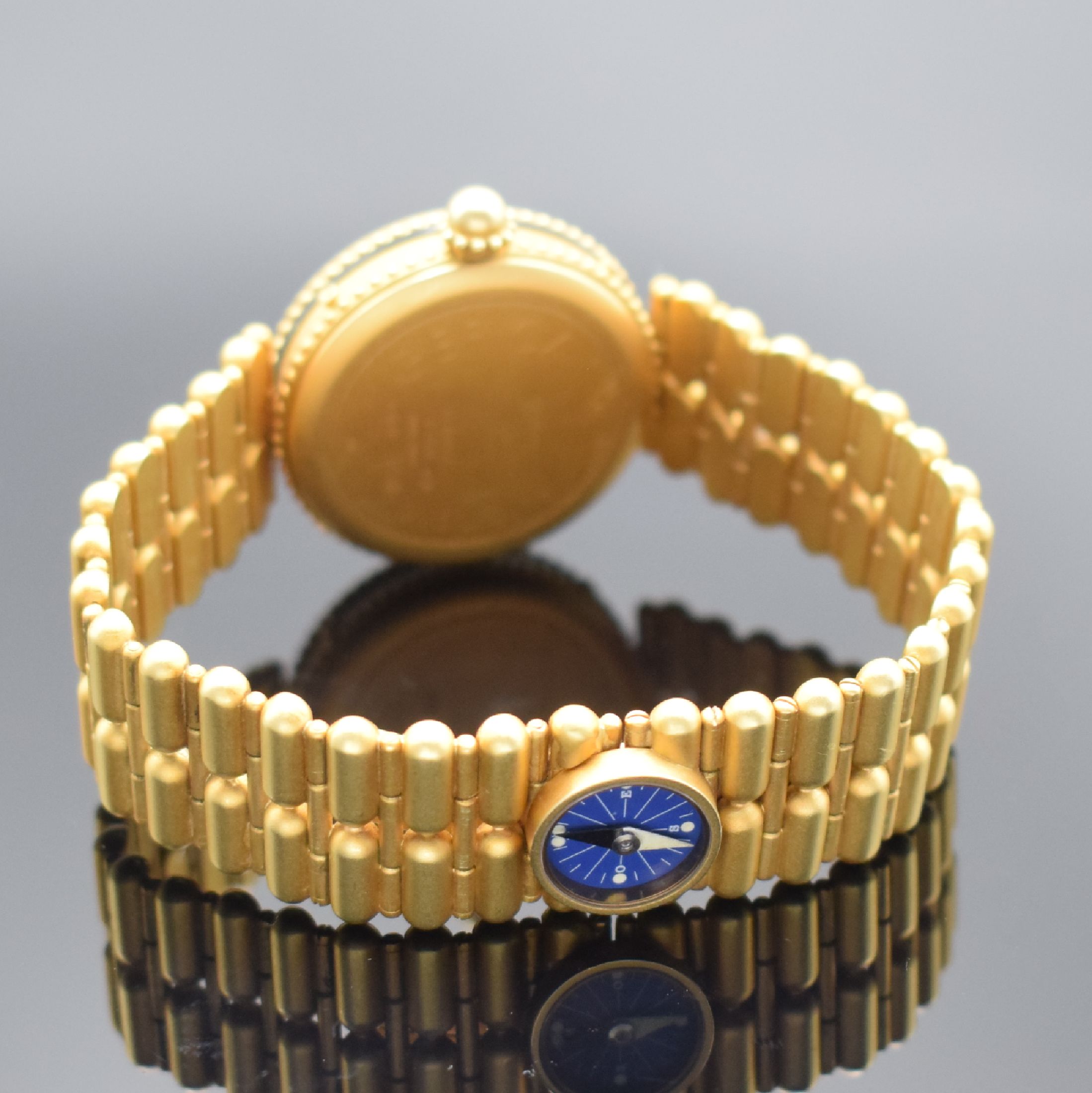 Detail b: GÉRALD GENTA feine und seltene, astronomische Armbanduhr Serie Gefica in GG 750/000 Referenz G.3149.7, Automatik, Schweiz 1980er Jahre, orig. GG ...