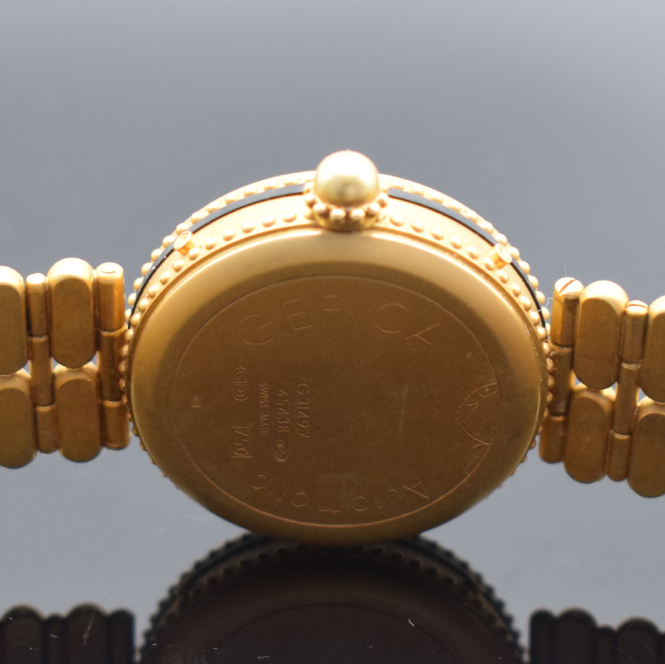Detail f: GÉRALD GENTA feine und seltene, astronomische Armbanduhr Serie Gefica in GG 750/000 Referenz G.3149.7, Automatik, Schweiz 1980er Jahre, orig. GG ...