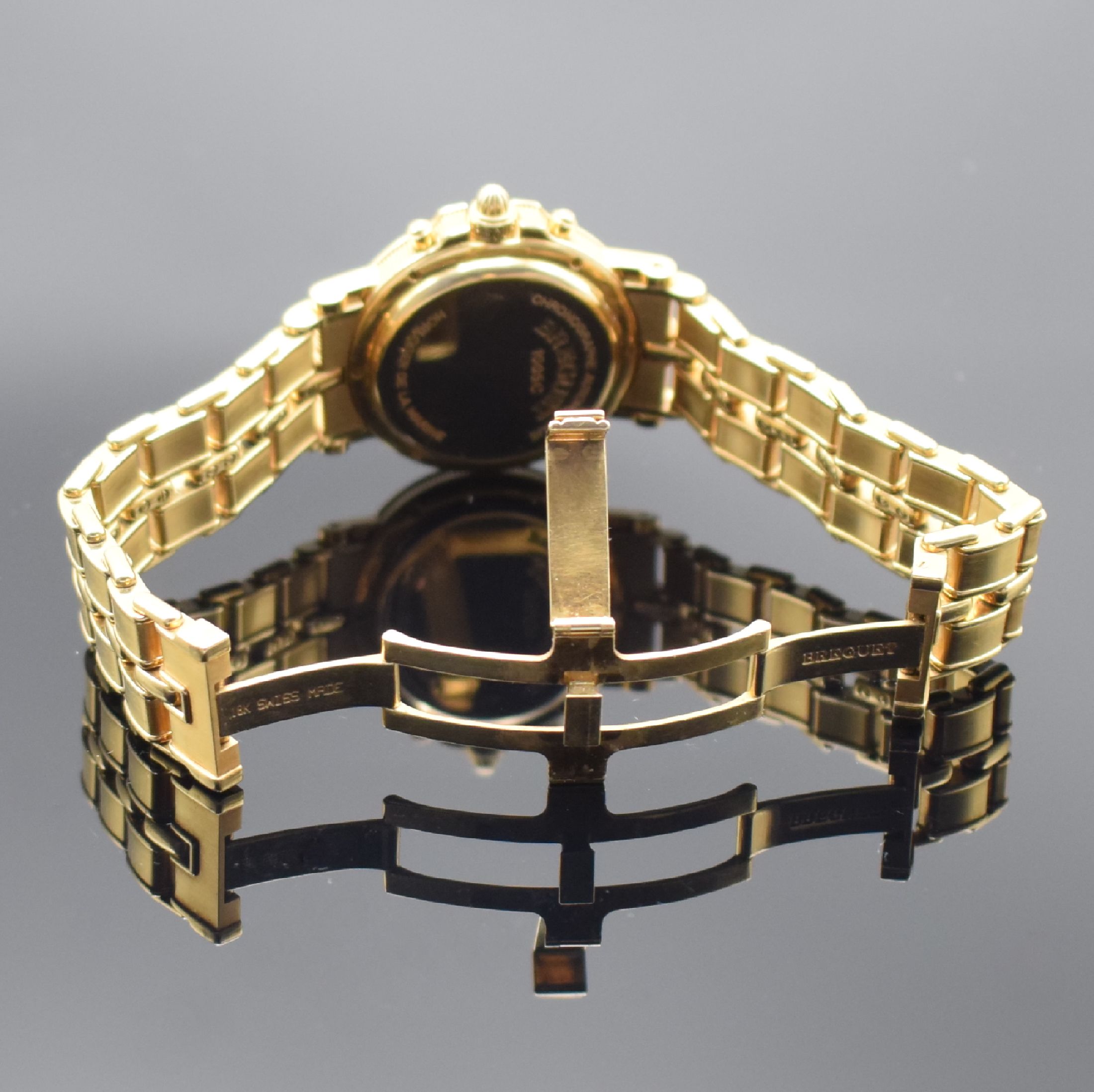 Detail c: BREGUET Marine Armbandchronograph in GG 750/000 Referenz 3460, Automatik, Schweiz um 1990, 3-teil. Geh., Boden 6-fach verschr., Münzrand, orig. ...