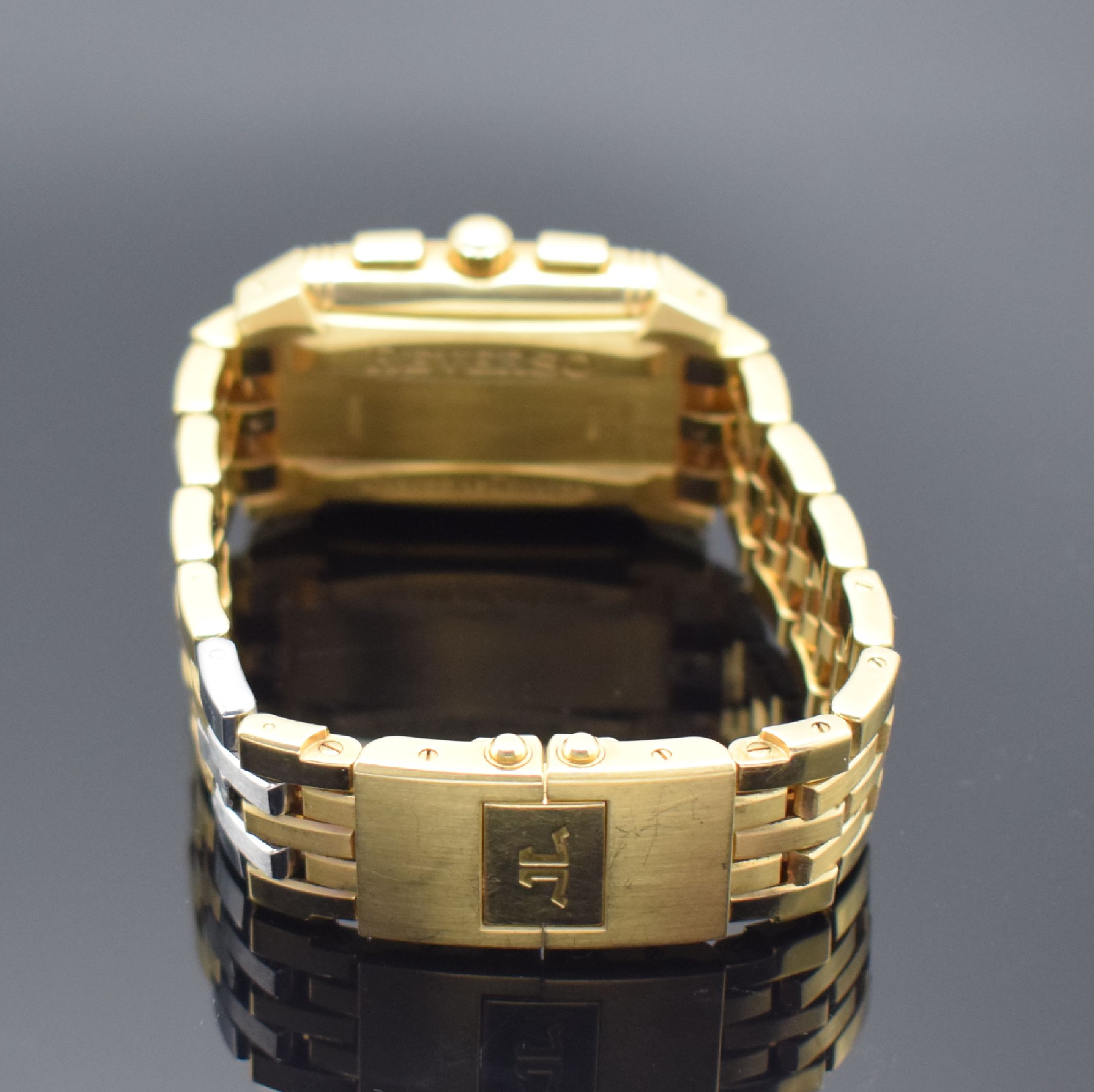 Detail d: Jaeger-LeCoultre Armbandchronograph Modell Reverso Gran´Sport in GG 750/000 Referenz 295.110.592, Handaufzug, um 180 Grad drehb. Goldgehäuse inkl. ...