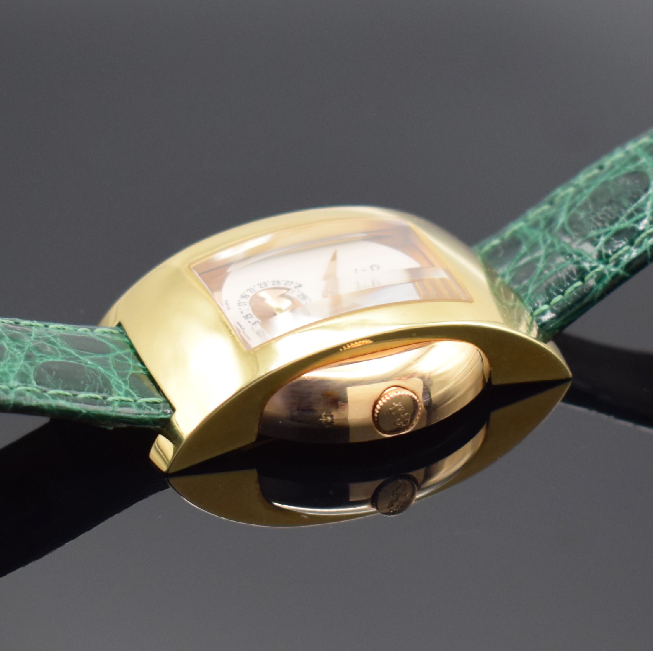 Detail d: CORUM feine und seltene Herrenarmbanduhr Modell Symbiose Design von R. Ventrella in GG/RG 750/000 Referenz 78.120.54, Automatik, Schweiz um 1997, ...