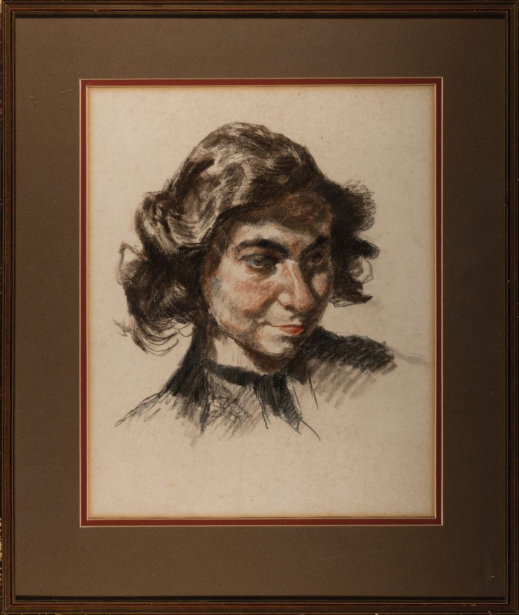 Detail k: Ludwig Meidner, 1884 Bernstadt an der Weide - 1966 Darmstadt, Porträtkopf, Bildnis einer jungen Frau mit lockigen Haar (wohl Lotte Lenya), 1920er ...