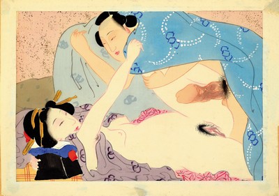 Image 26586044 - 4 Shunga-Blätter, Japan, um 1900