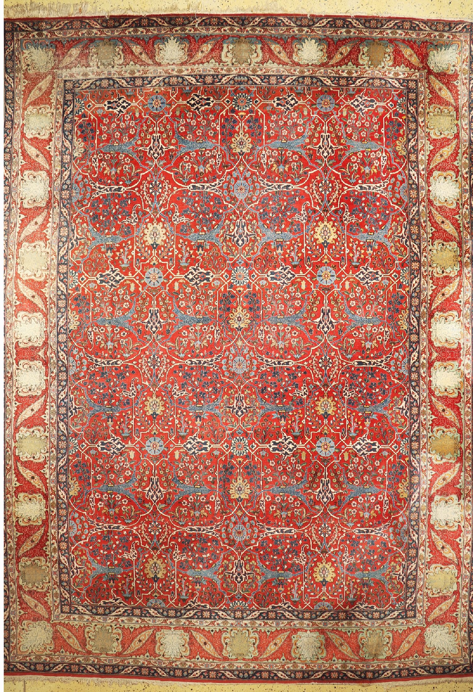 Antiker Esfahan, Persien, um 1910/1920, Wolle auf Baumwolle, ca. 433 x 317 cm, EHZ: 3