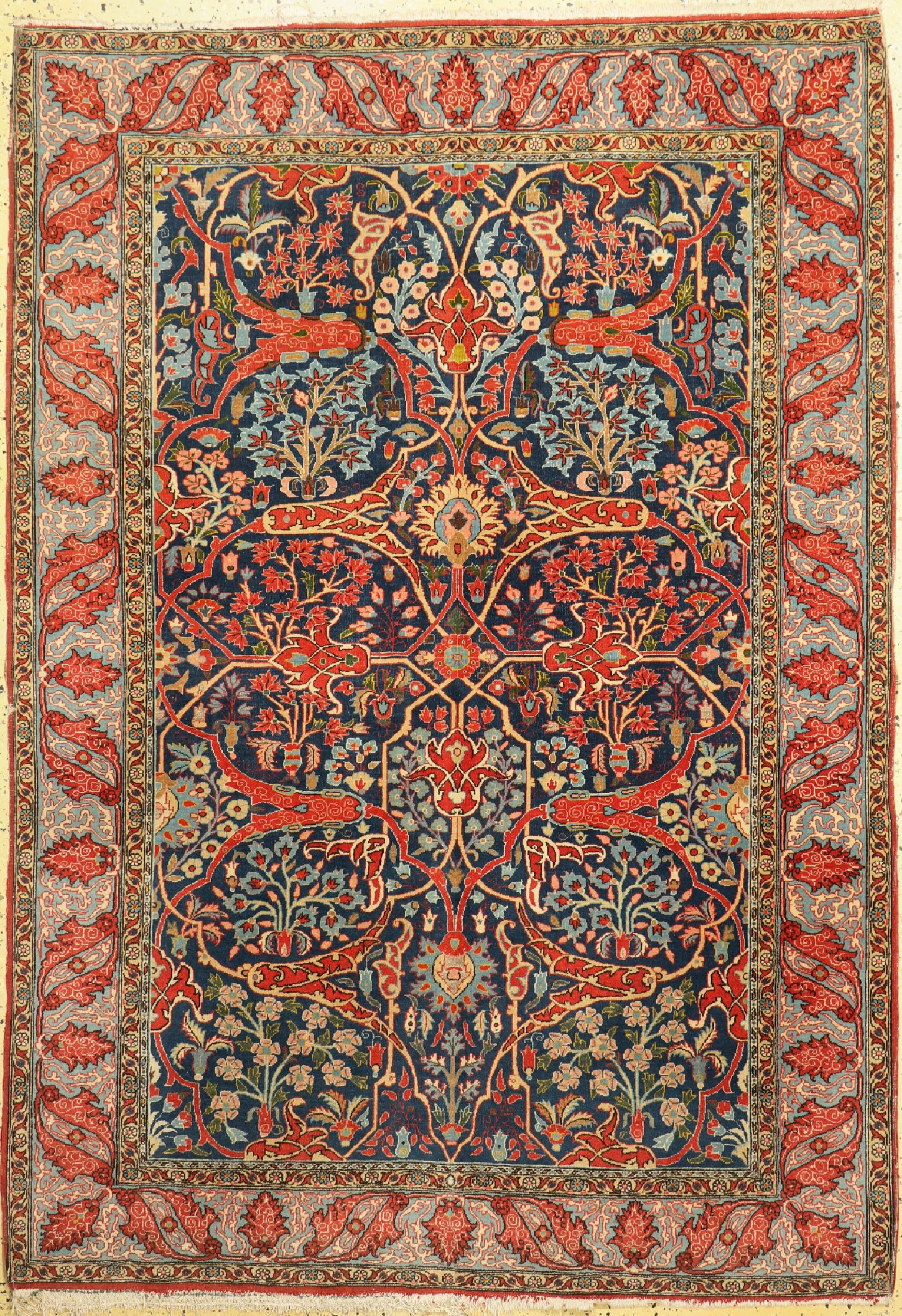 Ghom Kork alt, Persien, um 1940, Korkwolle auf Baumwolle, ca. 205 x 144 cm, EHZ: 2-3