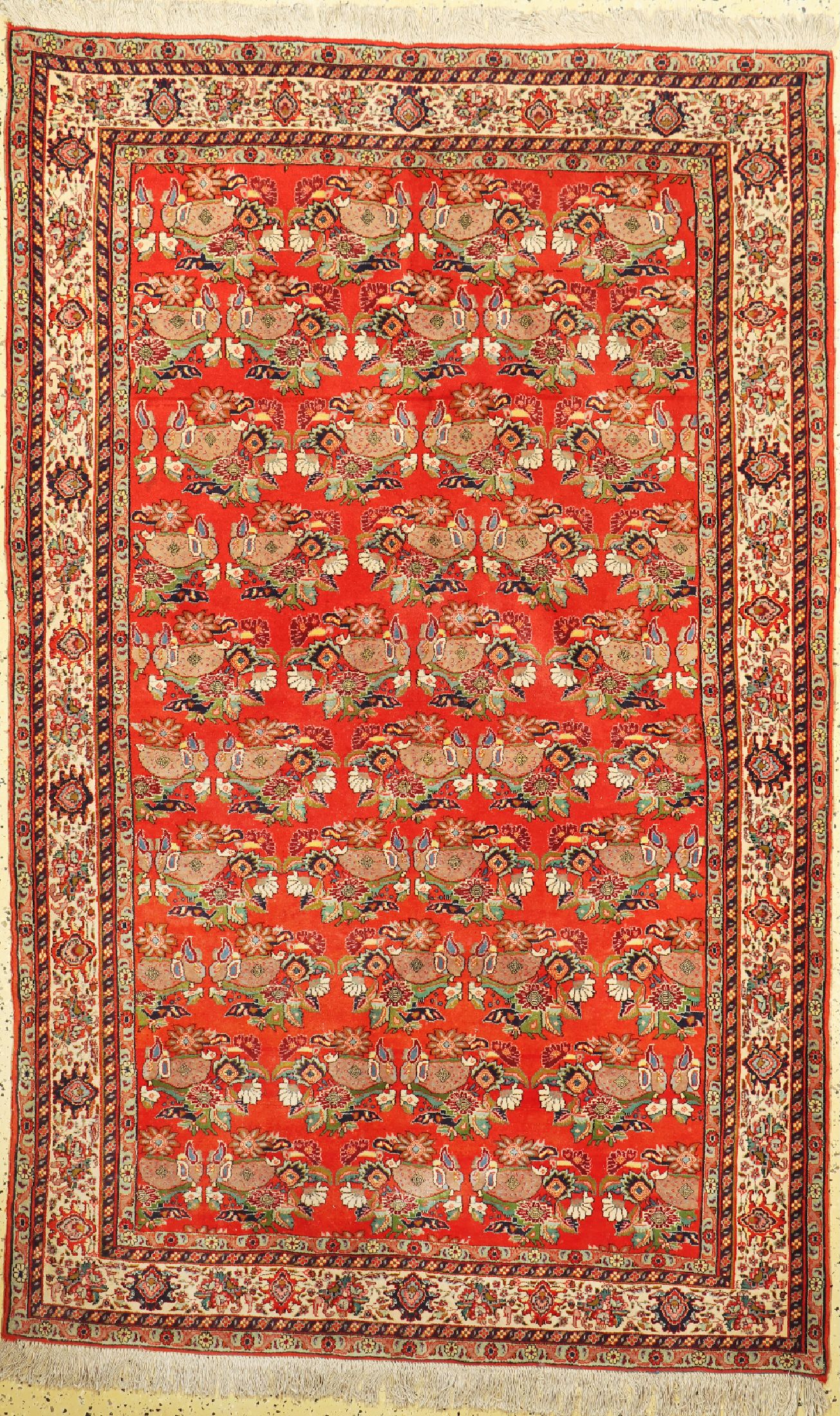 Bidjar Kork fein, Persien, ca. 50 Jahre, Korkwolle auf Baumwolle, ca. 225 x 142 cm, EHZ: 1-2
