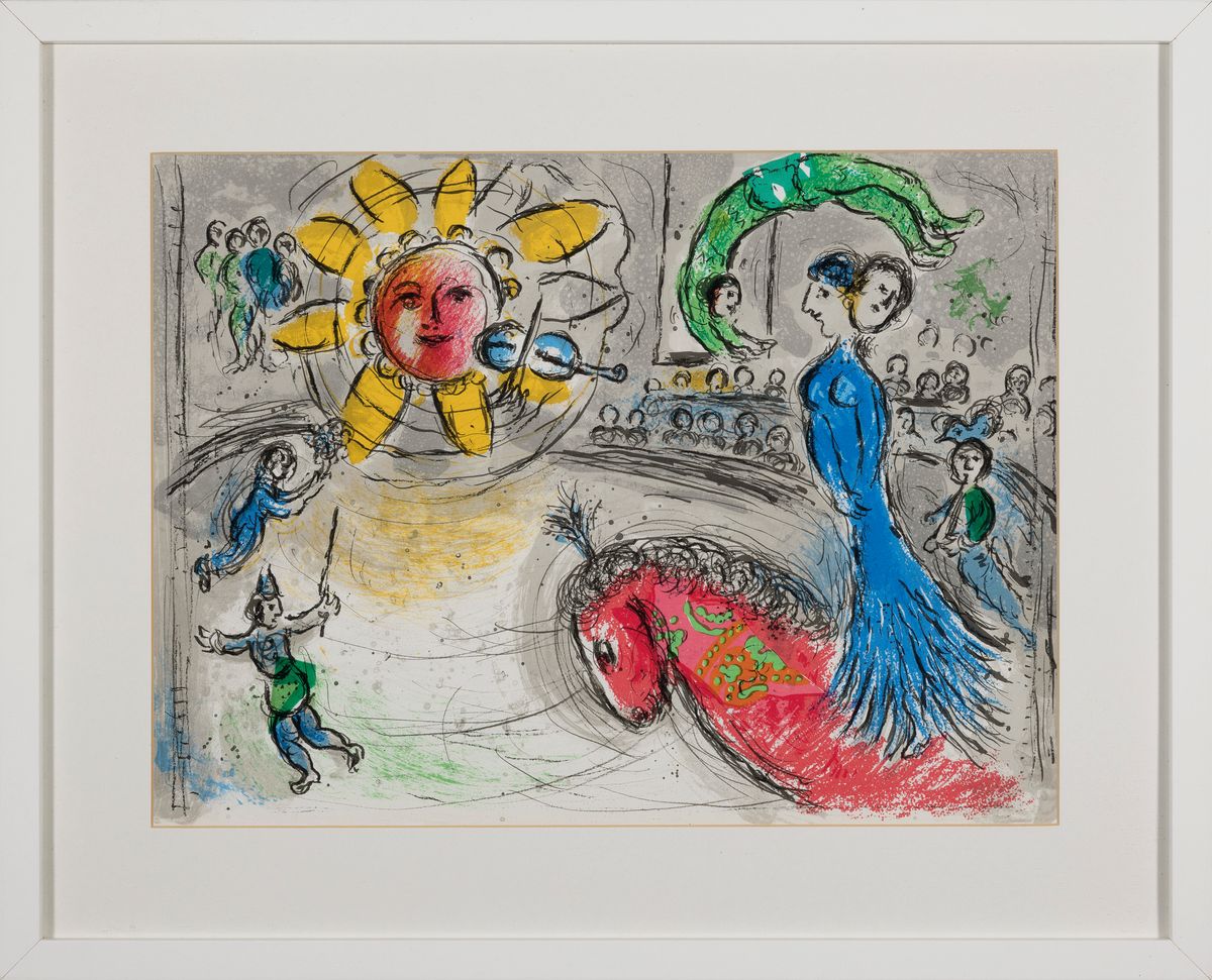 Detail k: Marc Chagall (1887-1985): 5 Farblithographien u.a. aus Derriere Le Miror; 3x ungerahmt 2x gerahmt, "Le fleuve vert" aus Chagall ...