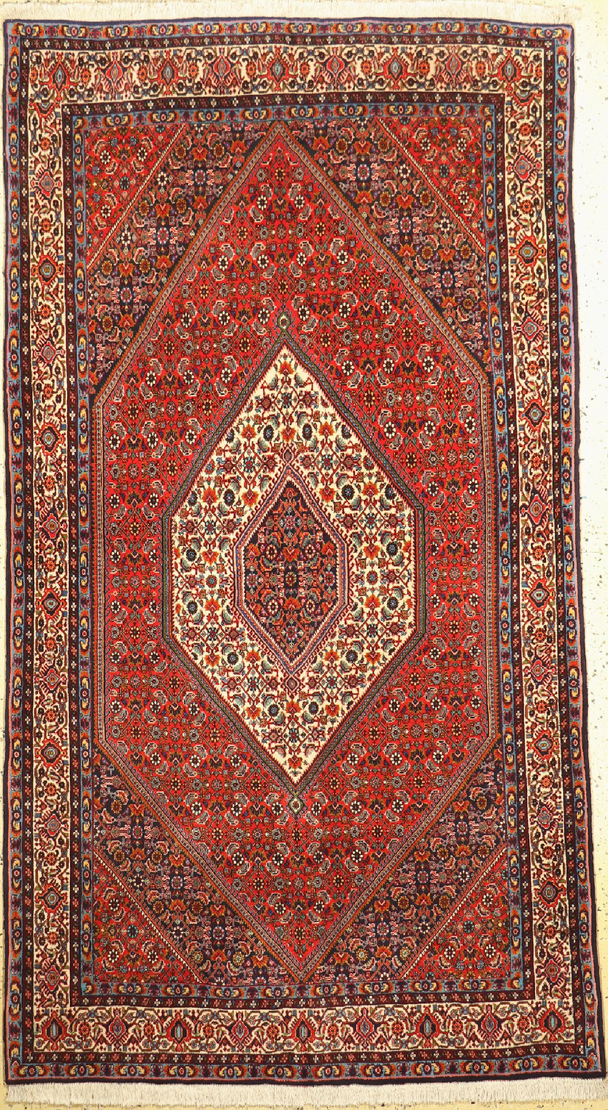 Bidjar fein alt, Persien, ca. 50 Jahre, Korkwolle auf Baumwolle, ca. 254 x 140 cm, gereinigt, EHZ: 1(gebraucht)