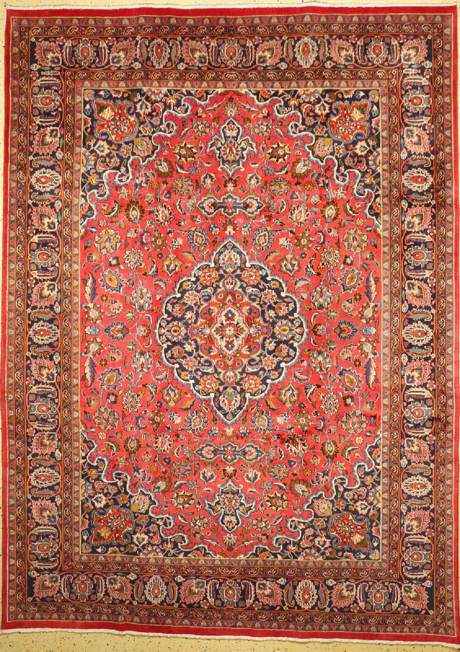 Mesched alt, Persien, ca. 50 Jahre, Wolle auf Baumwolle, ca. 347 x 251 cm, gereinigt, EHZ: 1(gebraucht)