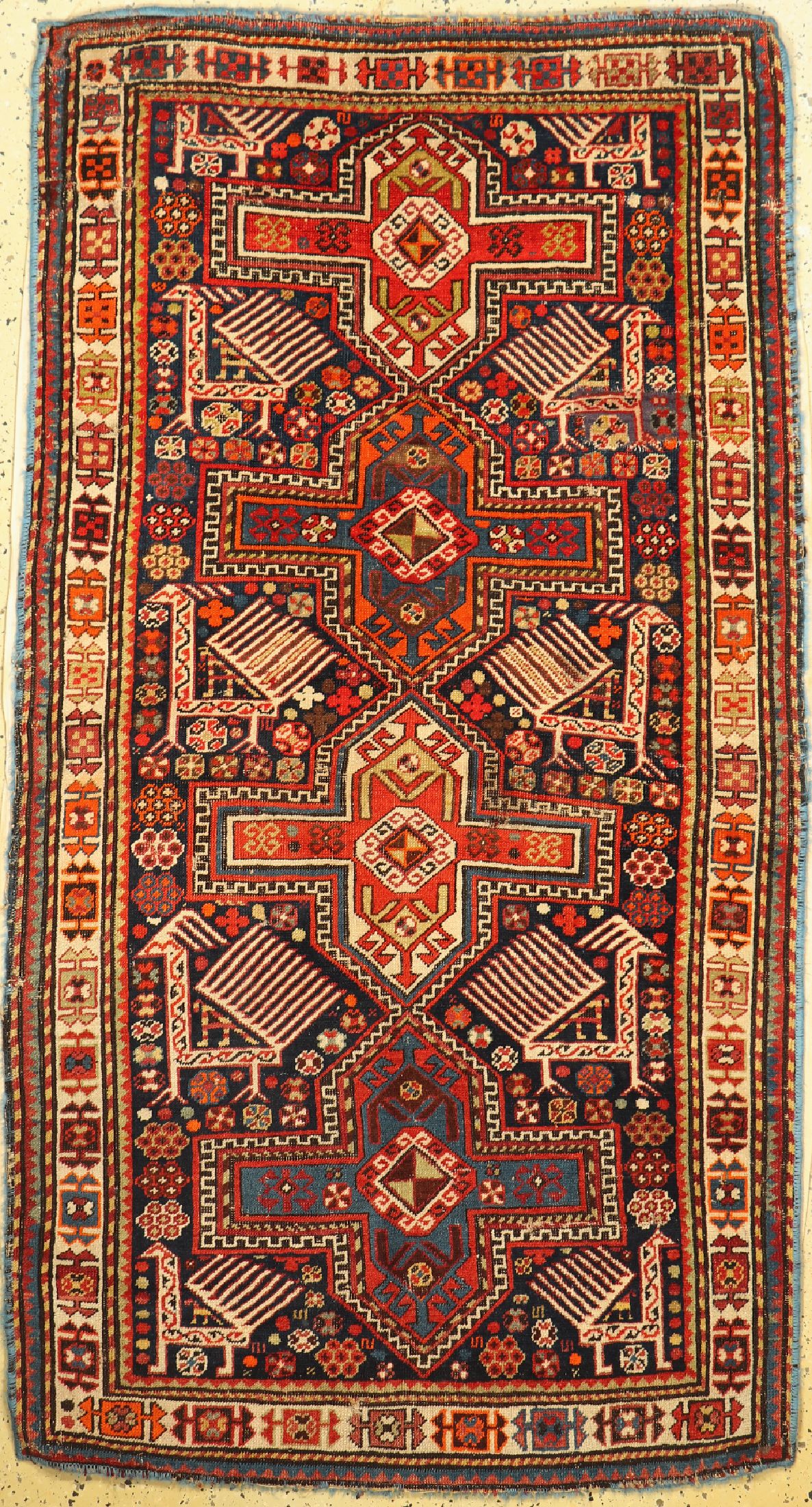 Akstafa antik, Kaukasus, 19.Jhd, Wolle auf Wolle, ca. 193 x 104 cm, EHZ: 4