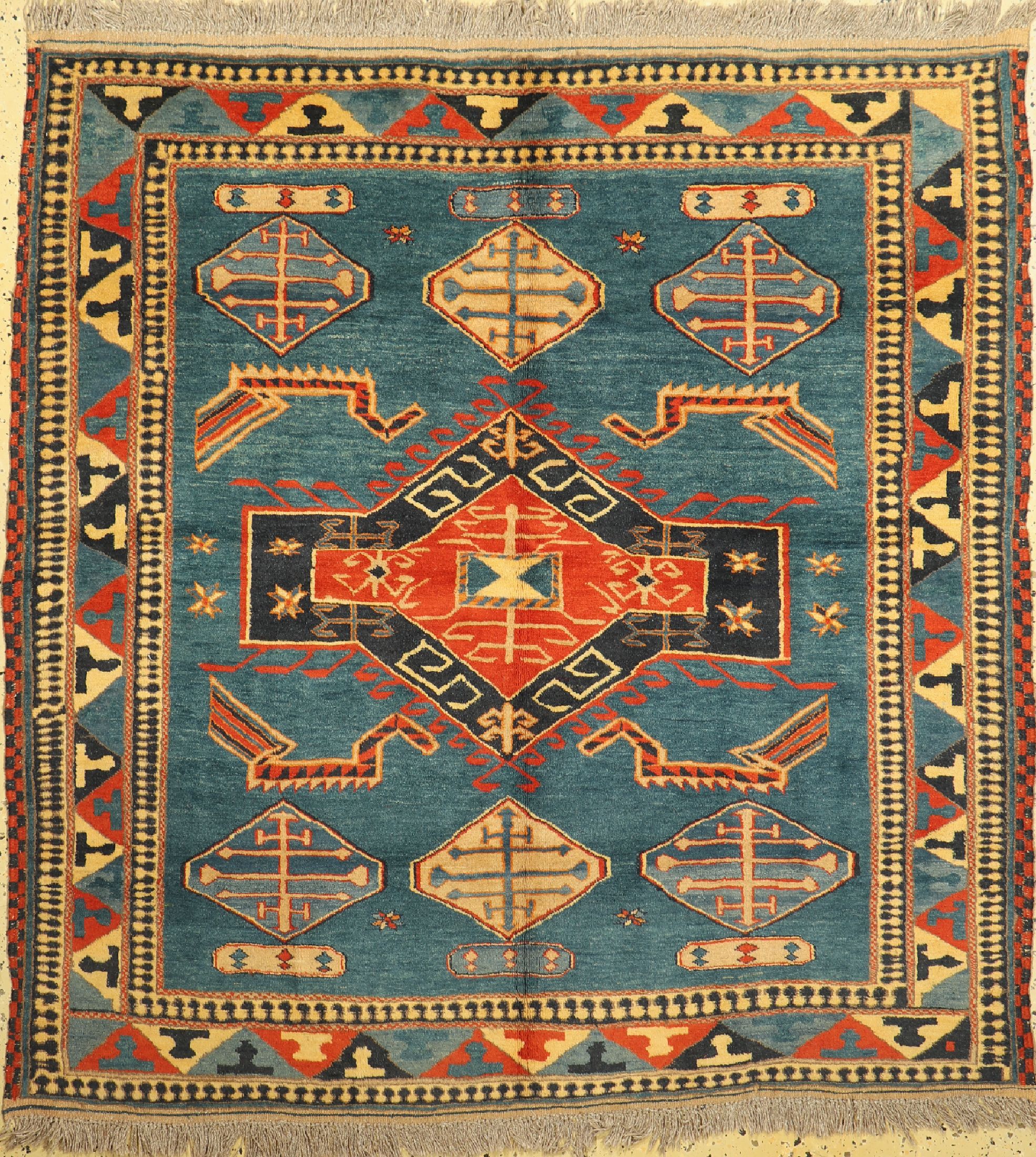 Kazak, Türkei, ca. 40 Jahre, Wolle auf Wolle, ca. 161 x 152 cm, gereinigt, EHZ: 1-2