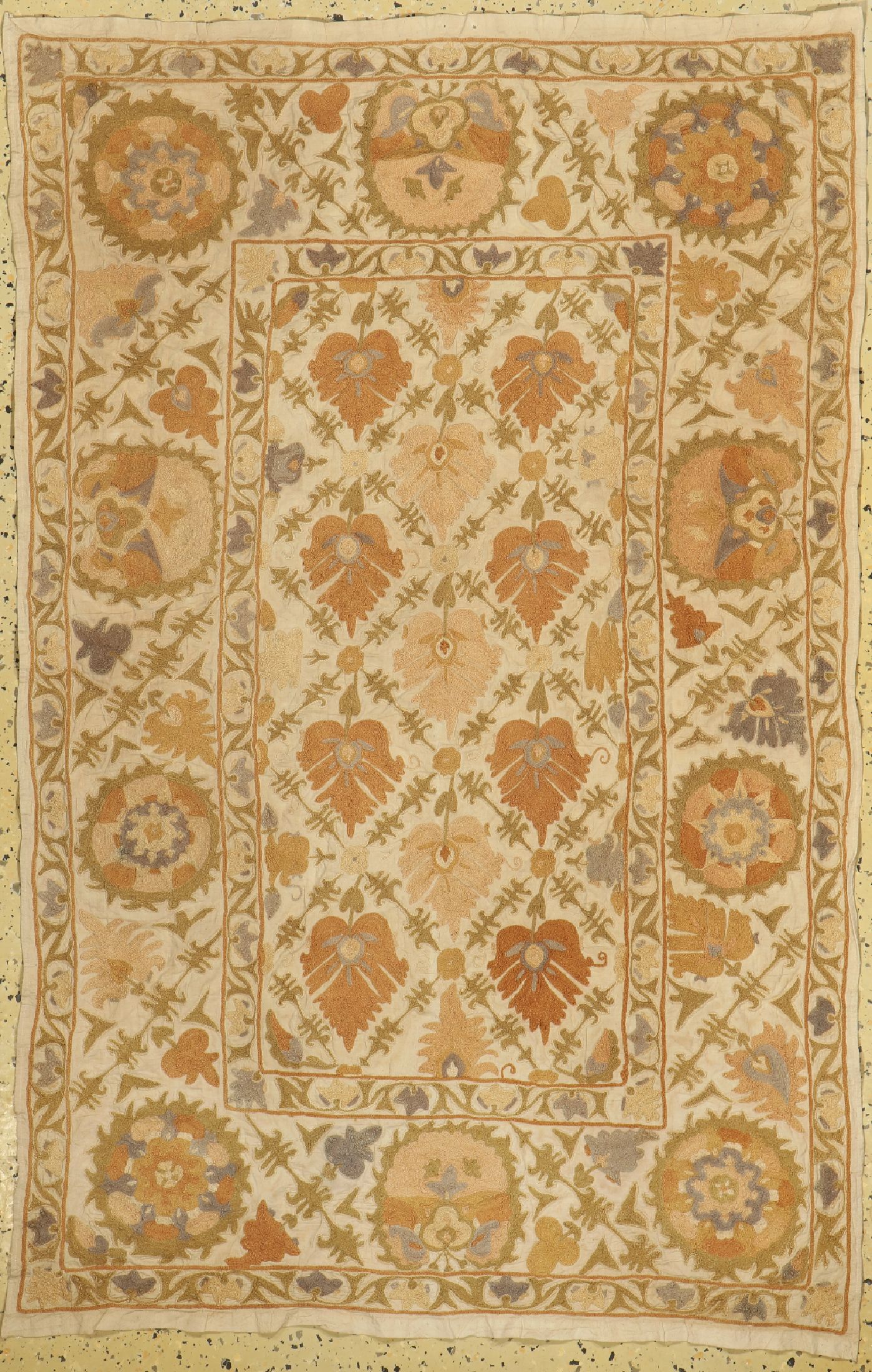 Buchara Susani, Kaukasus, ca. 60 Jahre, Baumwollstickerei, ca. 146 x 95 cm, EHZ: 1-2