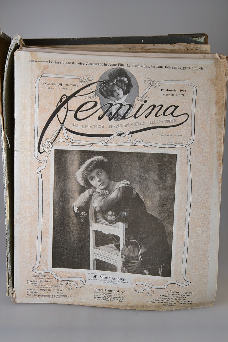Sammelband der Zeitschrift "Femina", 24 Bände, 4.Jahrgang, 1904, französische Frauen -Zeitschrift (1901-1954), Artikel und Werbeangebote ...