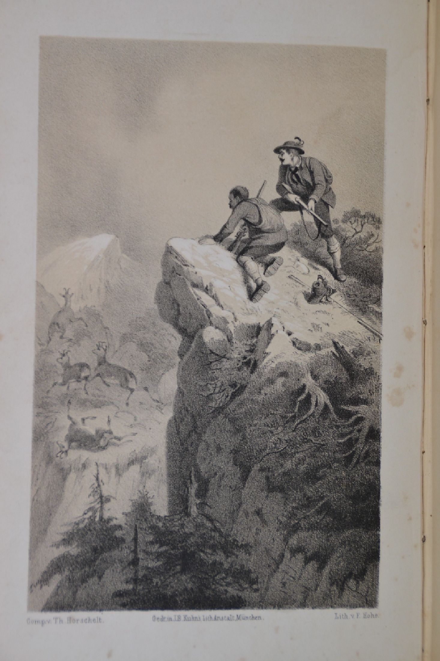 Detail b: Charles Boner (1815-1870): Chamois Hunting in the Mountains of Bavaria an in the Tyrol, London, Chapmann and Hall 1853 (Erstausgabe) , 410 S., mit 6 ...