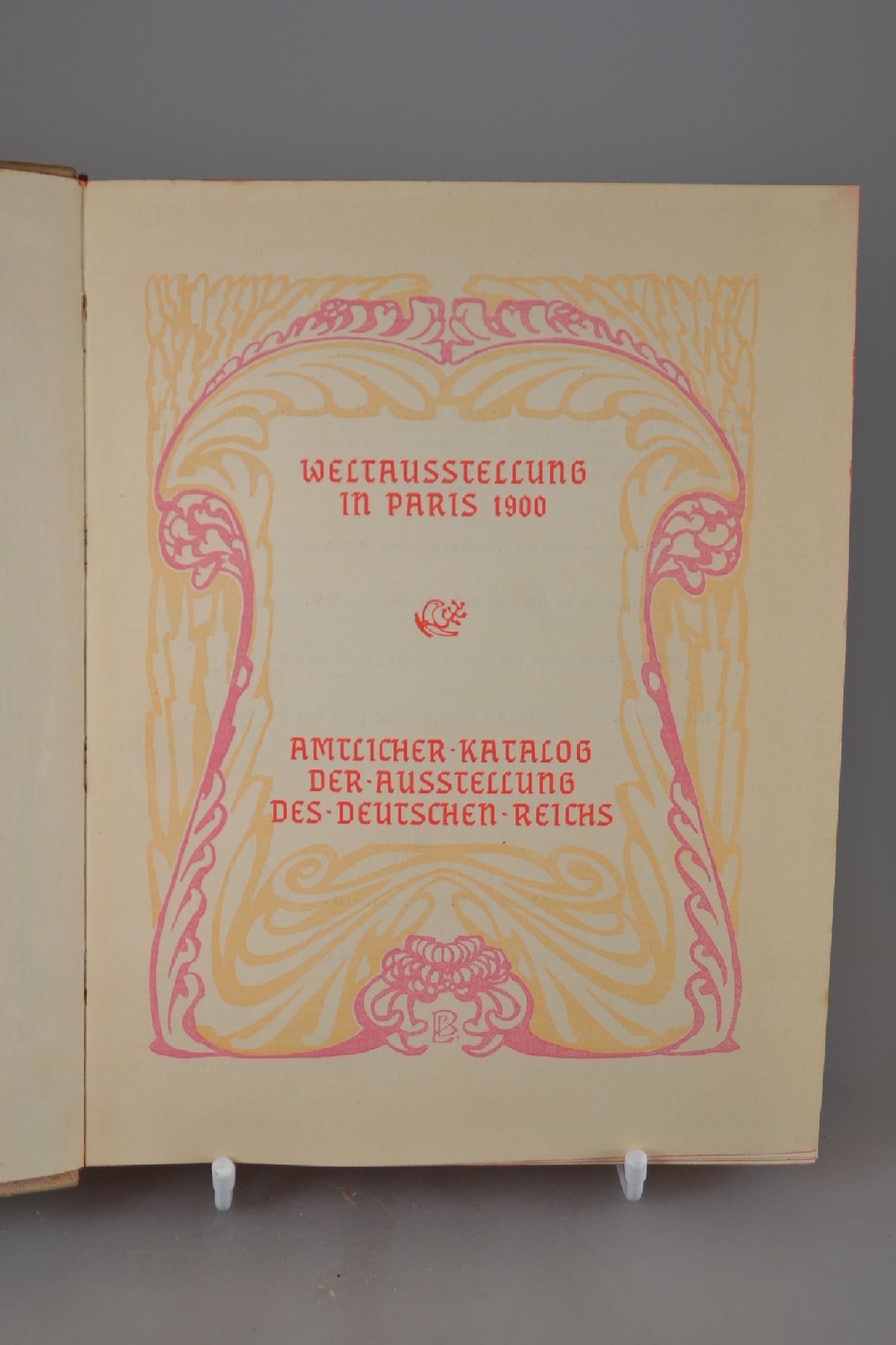 Detail b: Weltausstellung in Paris 1900. Amtlicher Katalog der Ausstellung des Deutschen Reichs, Berlin, Stargardt 1900, künstlerische Leitung der Drucklegung ...