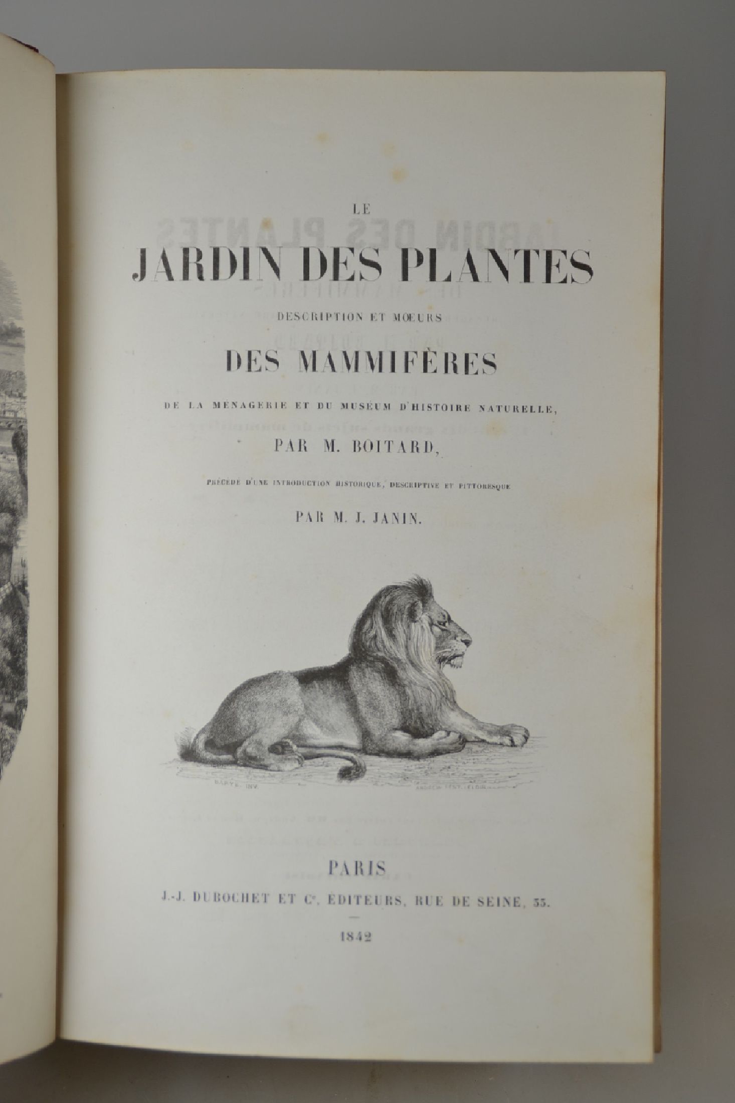 Detail a: Pierre Boitard (1789-1859): Le Jardin des Plantes. Description et Moeurs des Mammiferes de la menagerie et du Museum d'Histoire Naturelle, ...