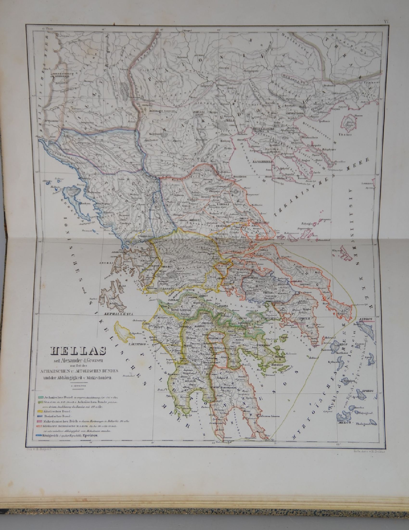Detail d: Heinrich Kiepert (1818-1899): Topographisch -Historischer Atlas von Hellas und den hellenischen Colonien, Berlin, Nicolaische Buchhandlung 1846, in ...