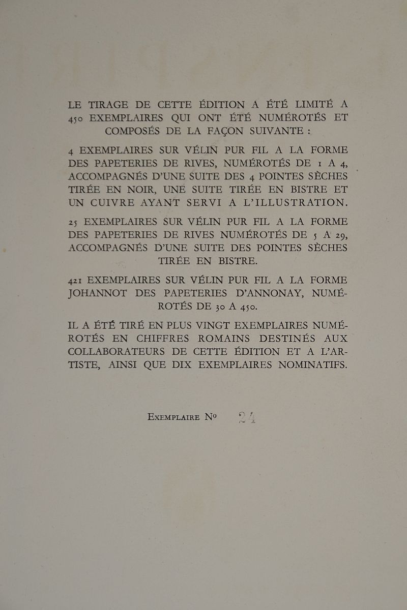 Detail b: Algernon Charles Swinburne (1837-1909): L'Inspire des Nymphes, Paris, Aimery Somogy 1946, 51 Folios, mit 4 ganzseitigen orig. Radierungen von ...