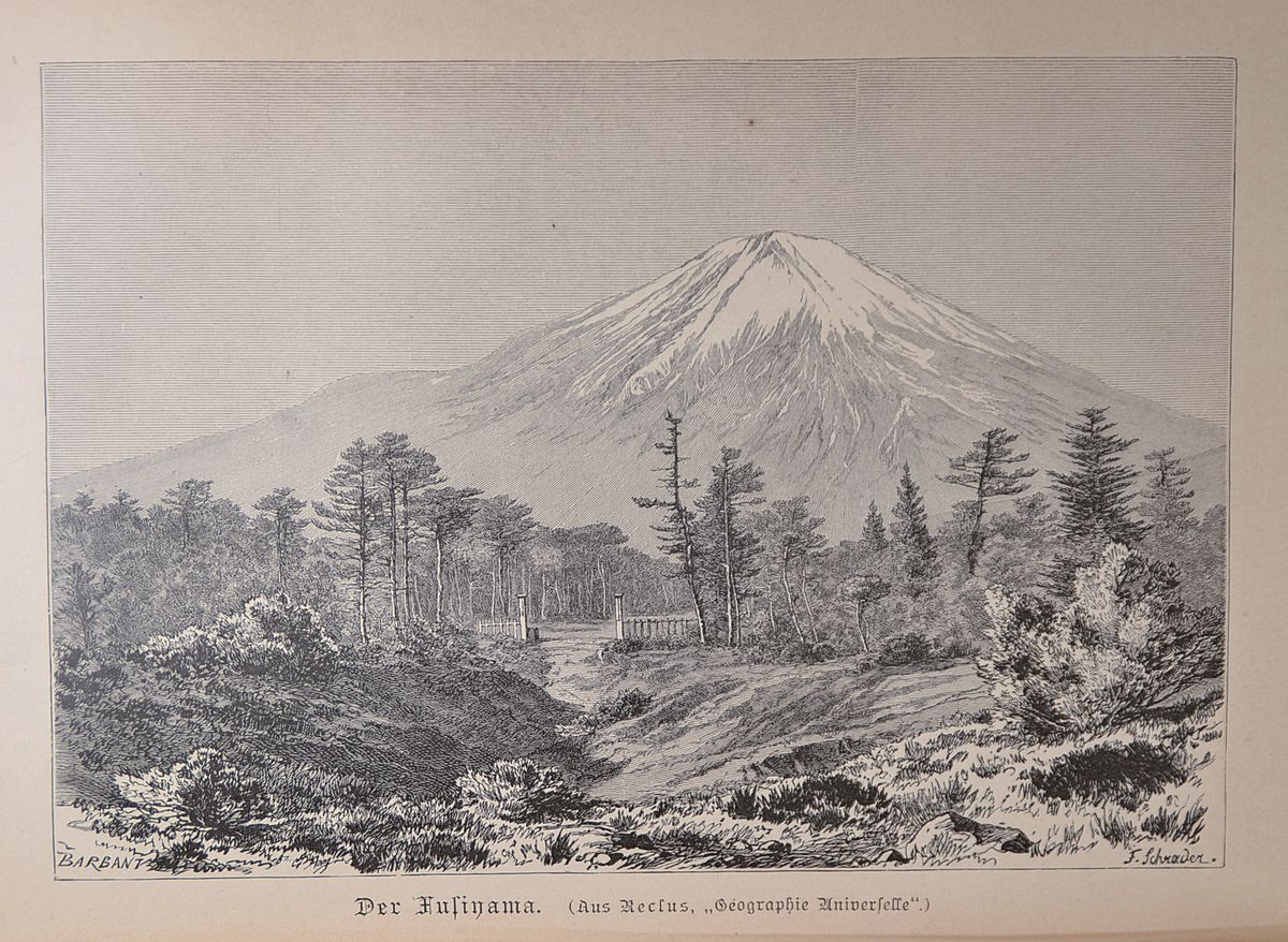 Detail d: Konvolut Reiseliteratur China/Japan, 1892-1922, Wilhelm Sievers: Asien. Eine allgemeine Landeskunde, Leipzig/Wien 1892, gebräunt, Halbledereinband; ...