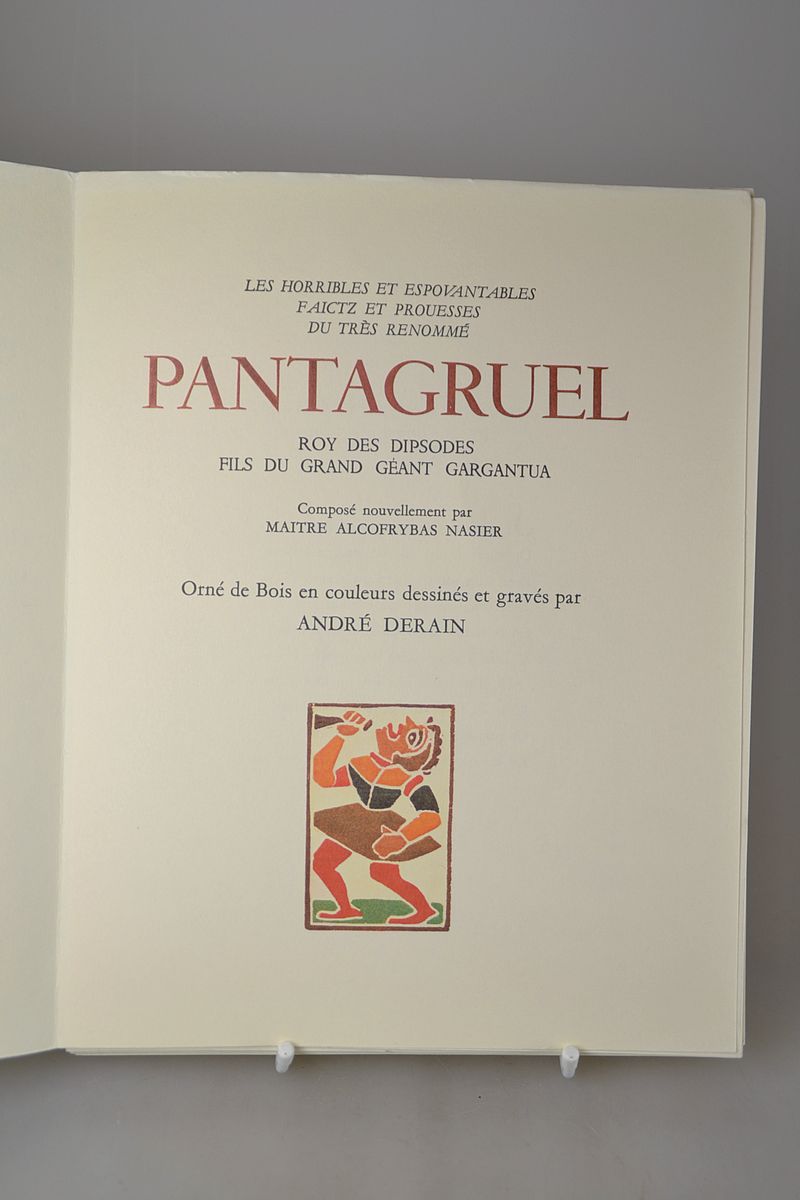 Andre Derain (1880-1954): Francois Rabelais. Pantagruel, Faksimile der Ausgabe von 1943, Genf o.J. (um 1970), 187 S., 59 Farbtafeln als ...