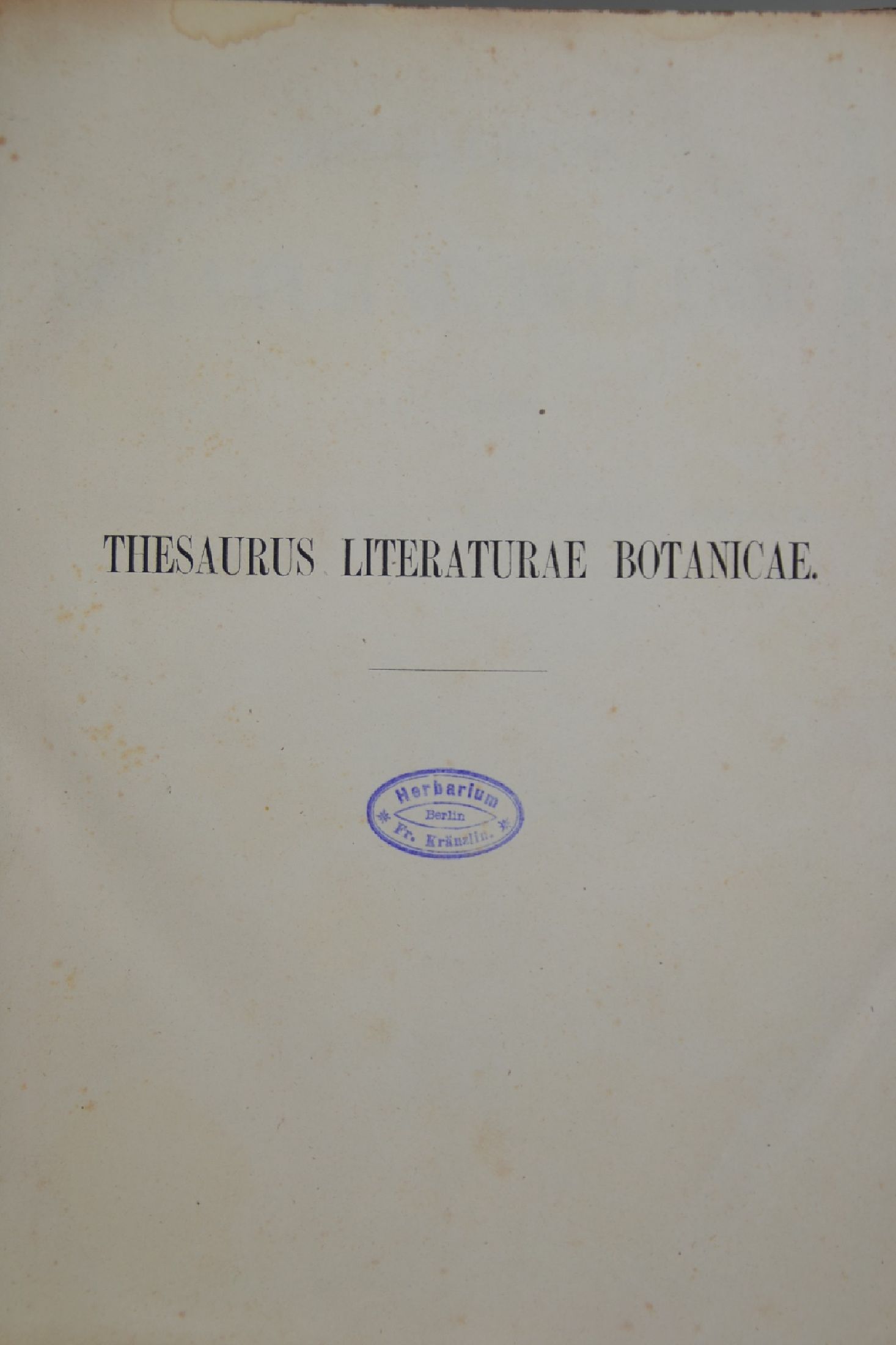 Detail a: Georg August Pritzel (1815-1874): Thesaurus Literaturae Botanicae omnium gentium, Leipzig, Brockhaus 1851 (Erstausgabe), 547 S., Ränder gebräunt, ...