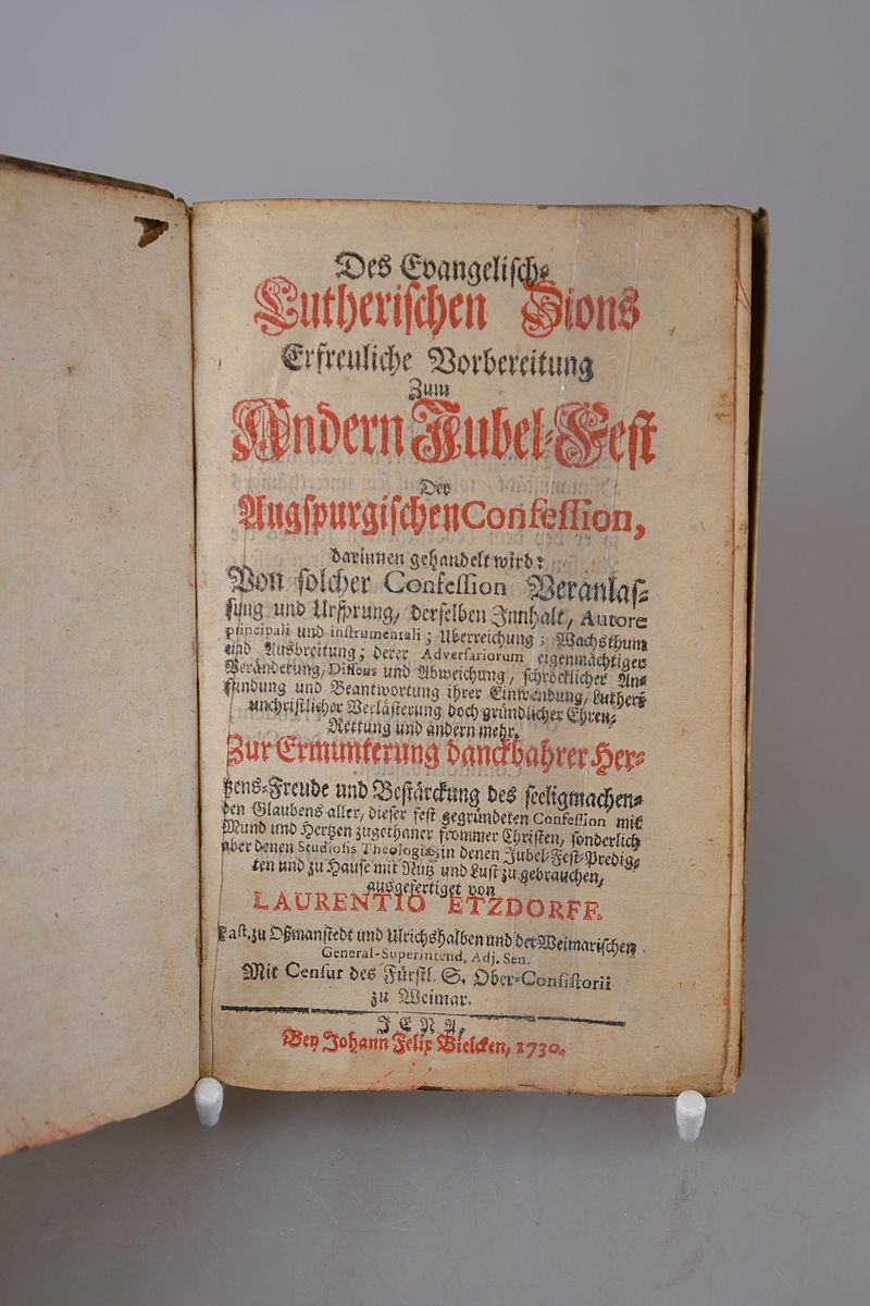 Lorenz Etzdorff: Des Evangelisch-Lutherischen Zions Erfreuliche Vorbereitung Zum Andern Jubel-Fest des Augspurgischen Confession, Jena, Johann Felix ...