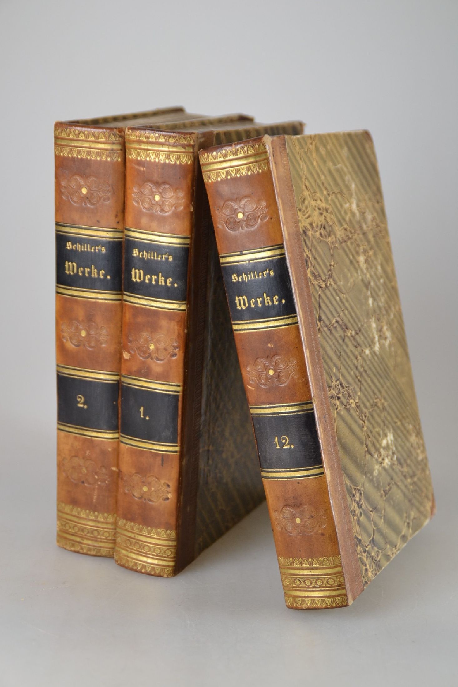 Friedrich von Schiller (1759-1805): Sämtliche Werke, 12 Bd., Stuttgart und Tübingen, Cotta 1835-36, mit 13 Stahlstichtafeln von Schuler u.a. nach ...