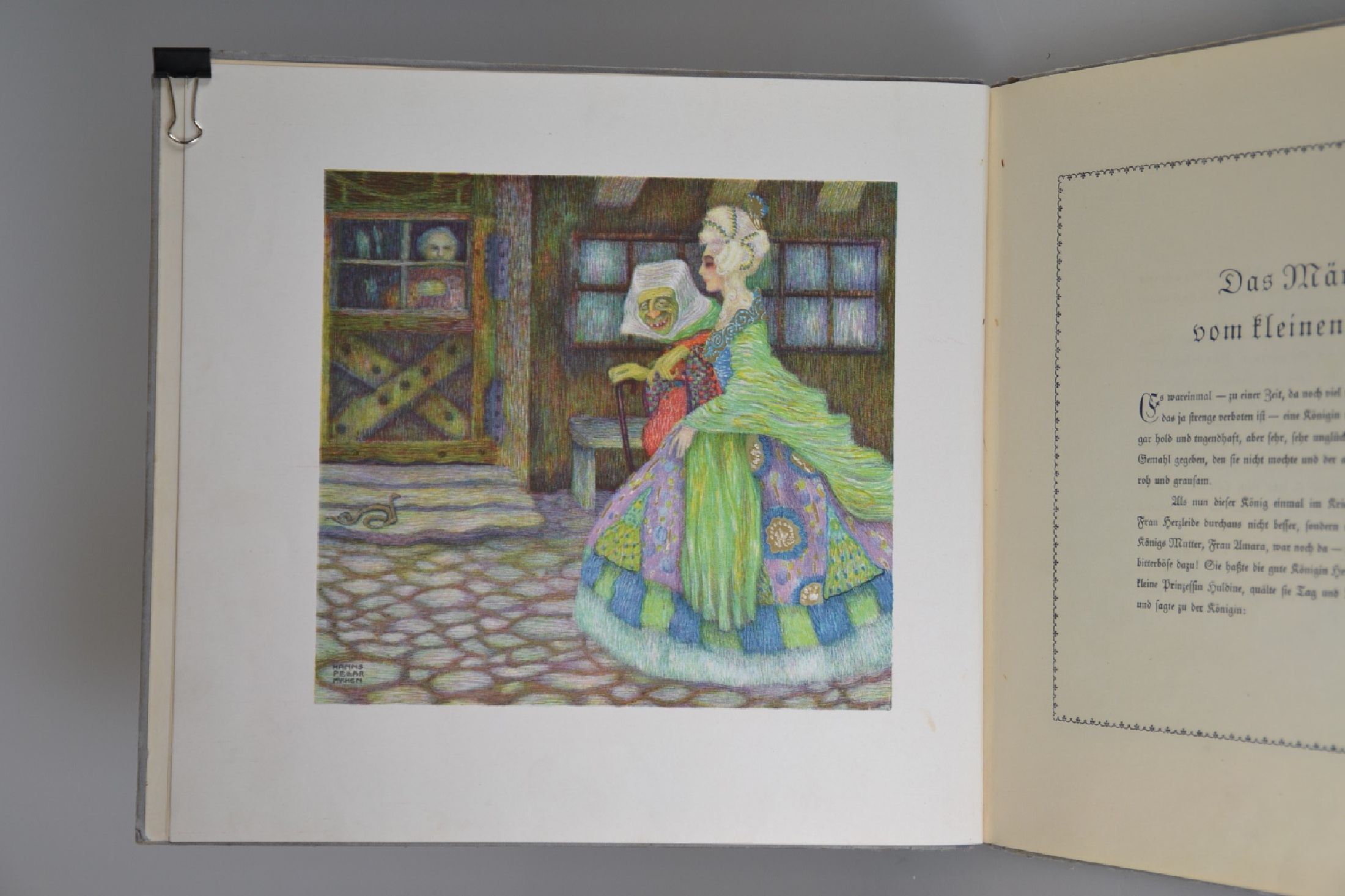 Detail a: Fritz von Ostini (1861-1927): Der kleine König. Ein Märchen zu zwölf Bildern, München, Hofverleger Dietrich o.J. (1909, Erstausgabe) , 24 S., mit ...