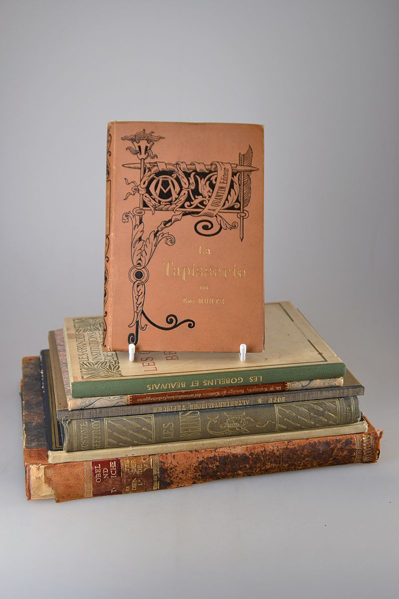 Konvolut wissenschaftliche Literatur zum Thema orientalische u. Gebetsteppiche sowie frz. Gobelins, 7 Bücher,1900/20, Carl Hopf: Die ...