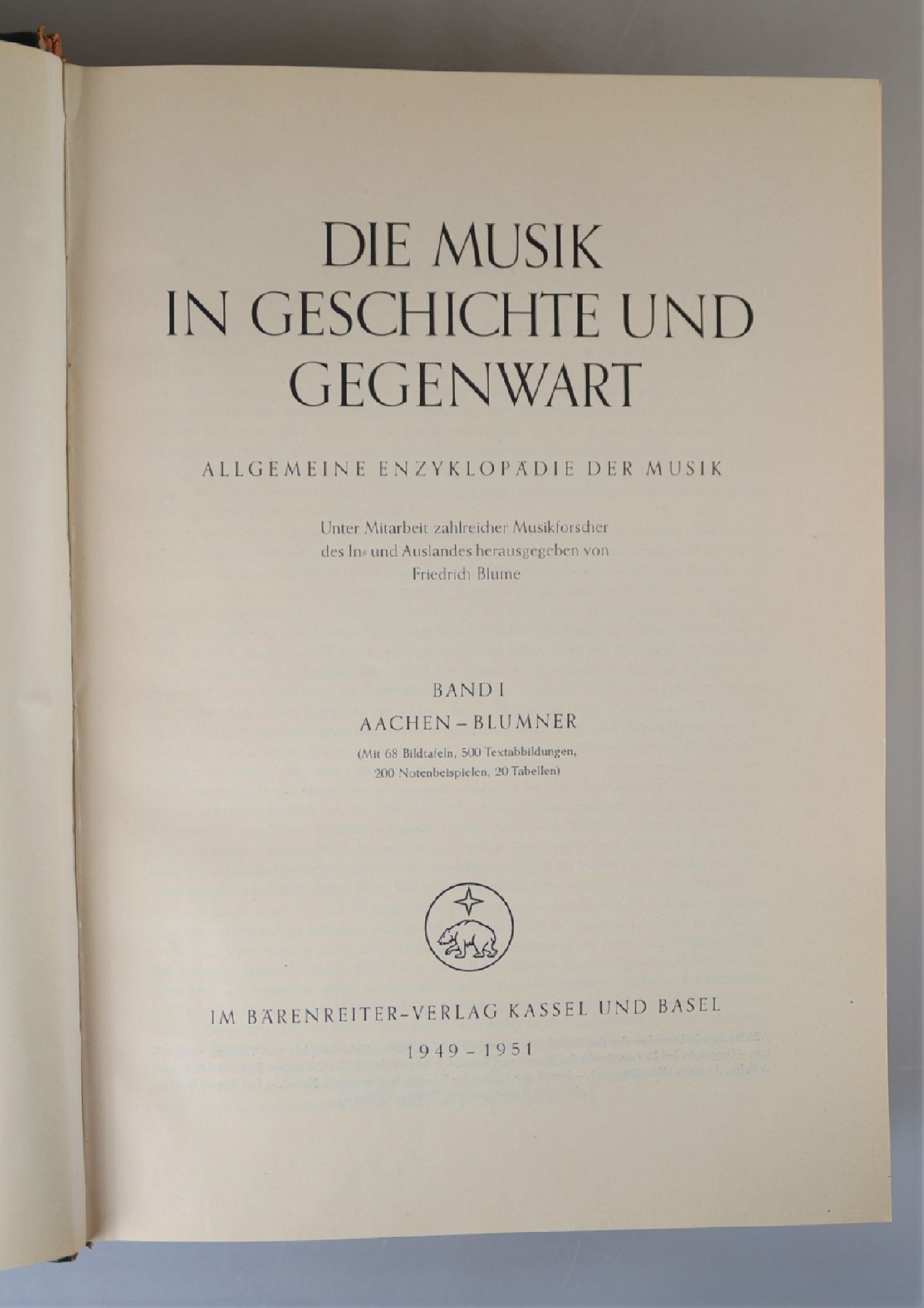Detail a: Friedrich Blume (Hrsg.): Die Musik in Geschichte und Gegenwart. Allgemeine Enzyklopädie der Musik, 17 Bd., Kassel u. Basel, Bärenreiter 1949-86, 14 ...