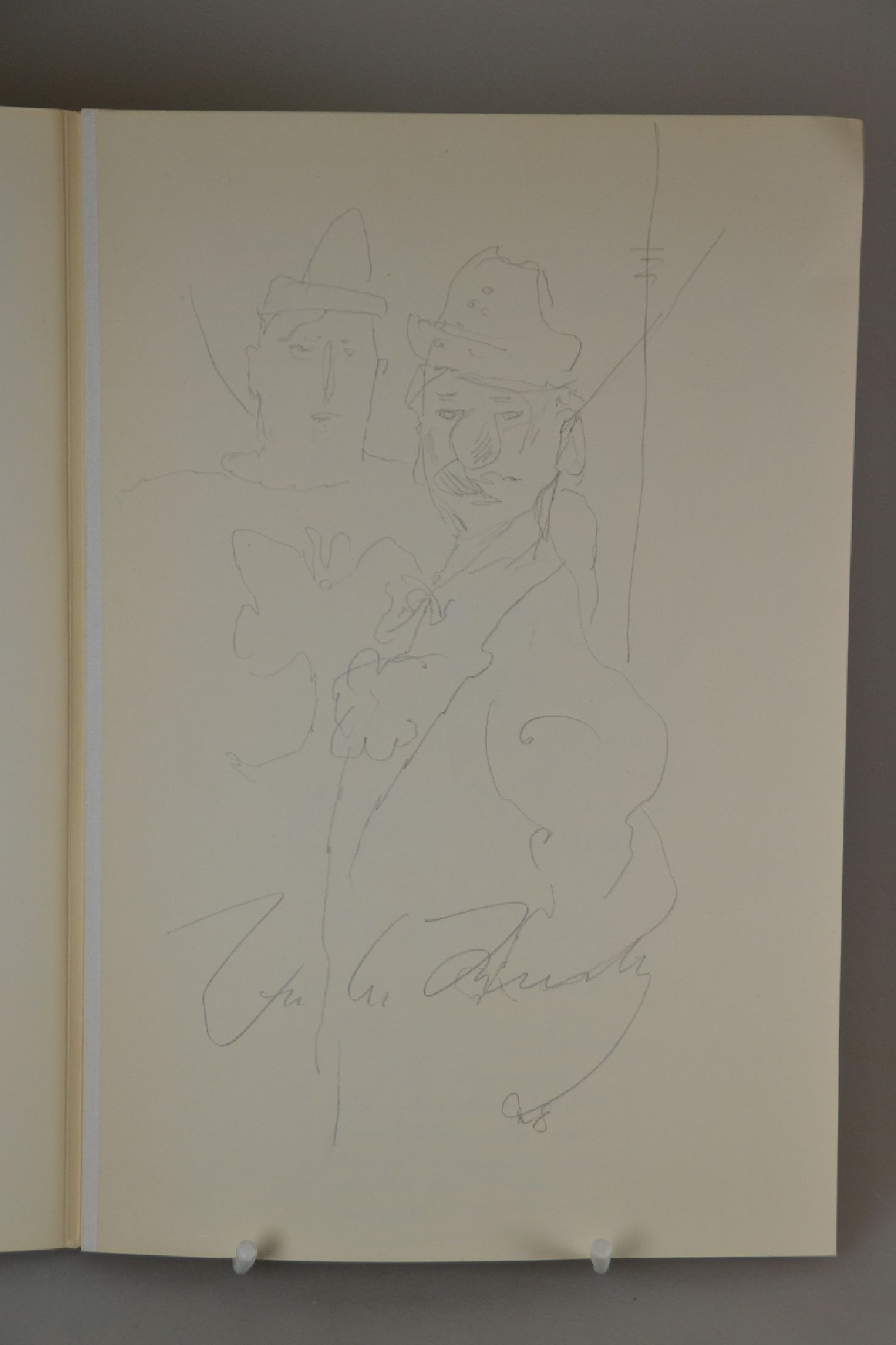 Detail a: Wilhelm Martin Busch (1908-1987): Einer meiner Tage, 1978, 31 Blätter mit dem Filzstift gezeichnet (nach), Vorsatz mit händischer ...