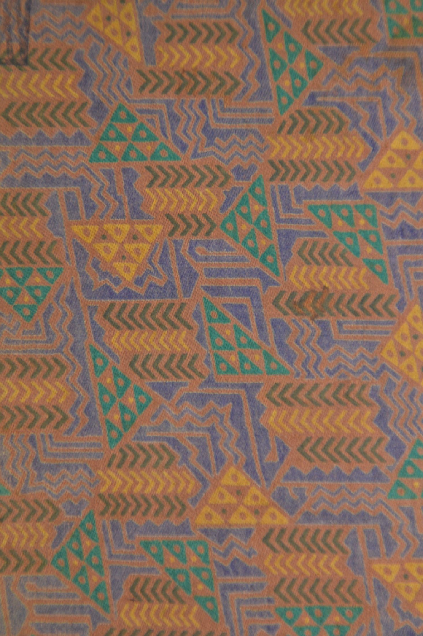 Detail b: Poesiealbum der Wiener Werkstätte, 1930/31, geometrischer Stoffeinband der WW, Vorsatz gestempelt "Wiener Werkstätte", Besitzervermerk ...
